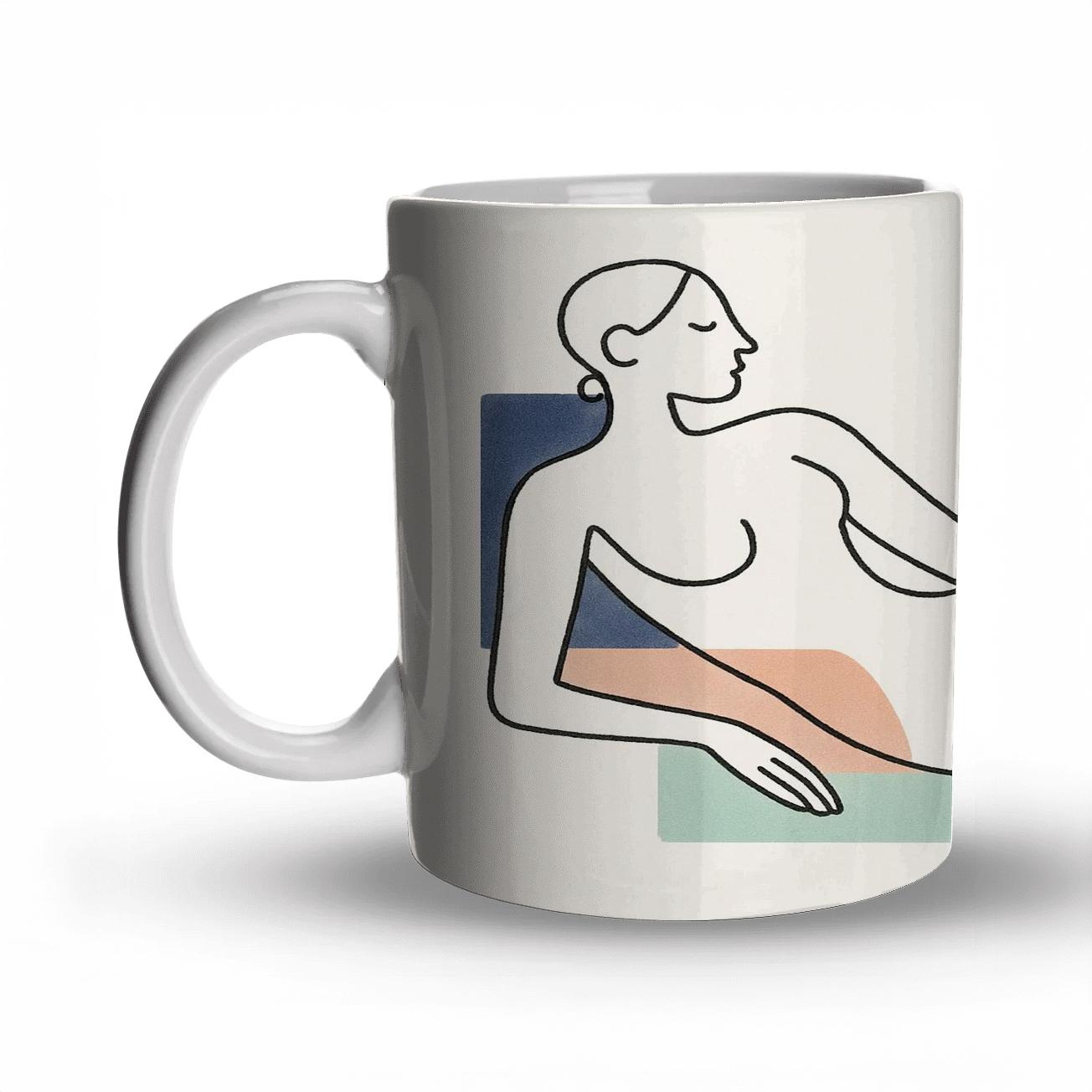 Tidal Geometry Body travel mugs with handles