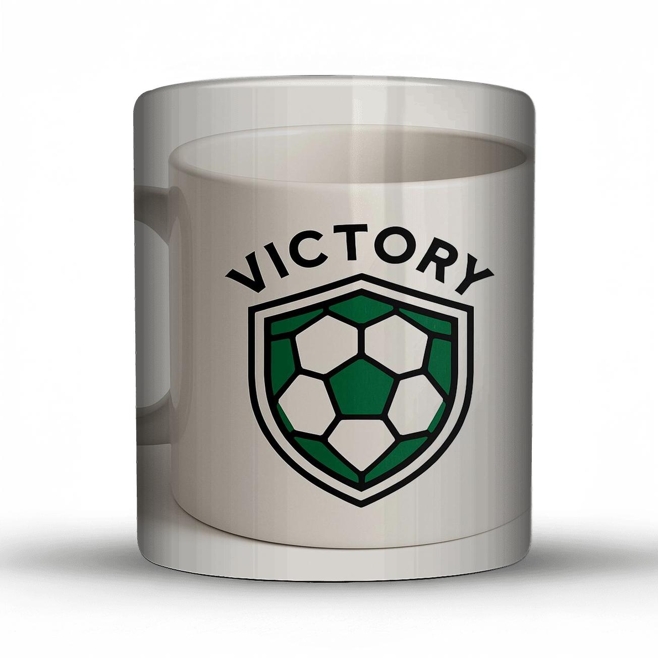 Soccer Pentagons Victory Crest Mug travel mugs with handles