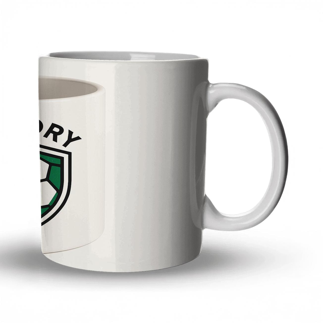 Soccer Pentagons Victory Crest Mug travel mugs with handles