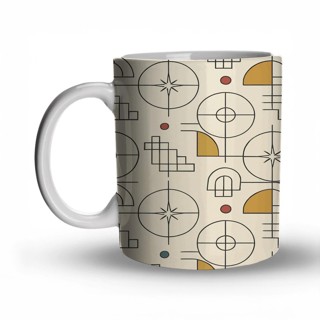 Bauhaus Star Atlas Geometric Rosette premium drinkware mugs