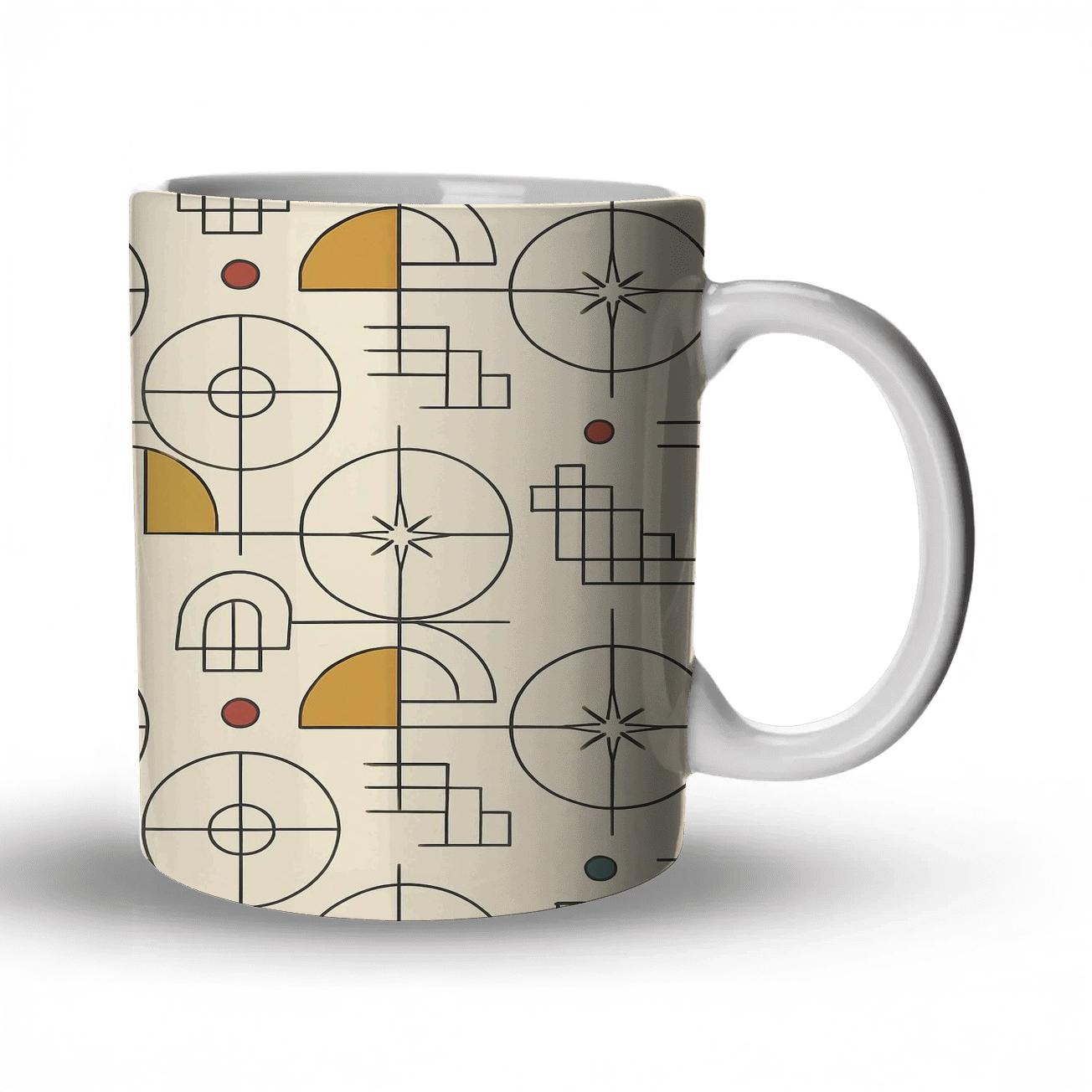 Bauhaus Star Atlas Geometric Rosette premium drinkware mugs