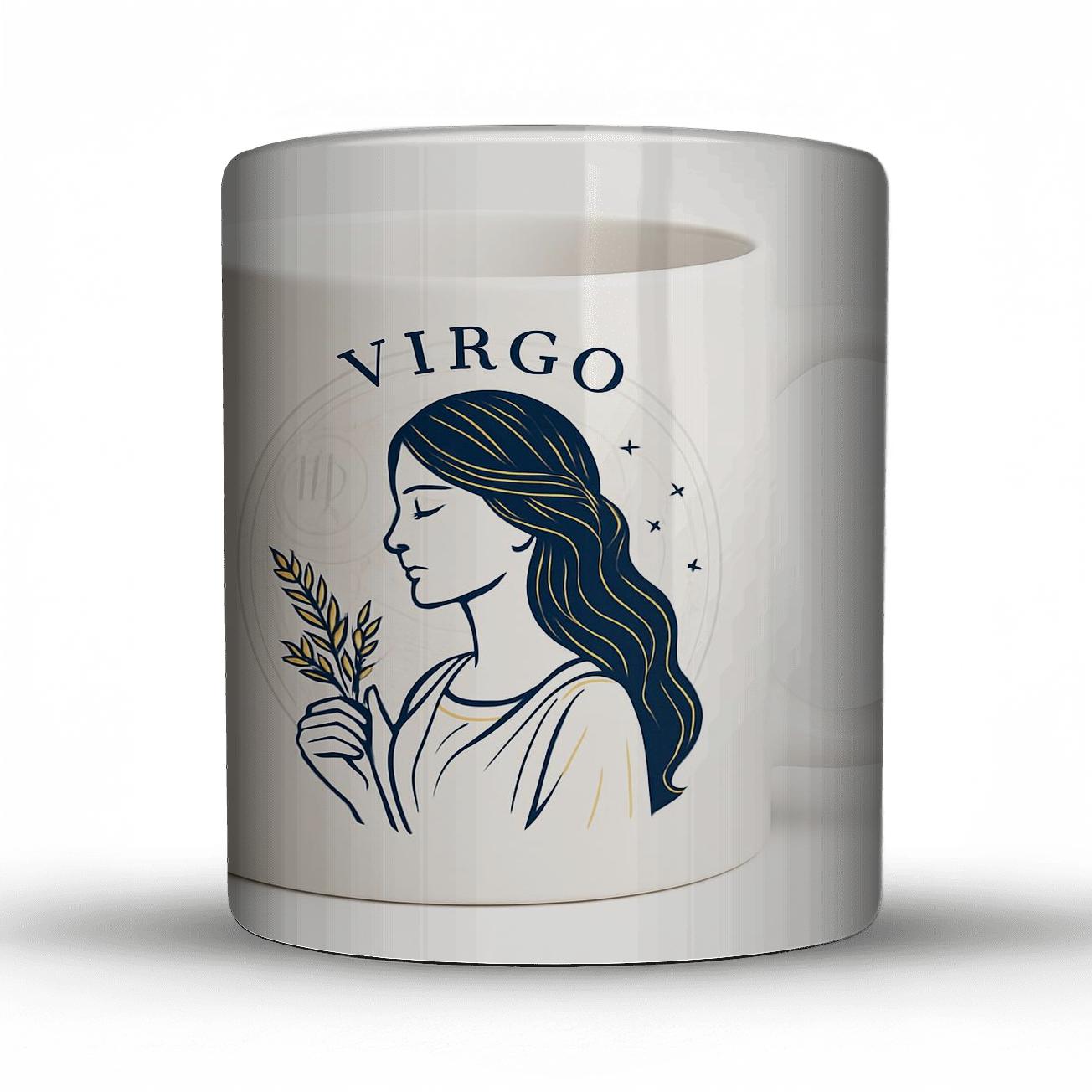 Virgo Celestial Maiden Astrolabe Engraving Mug Line Art decorative mug sets