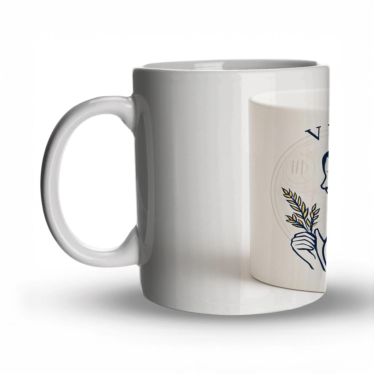 Virgo Celestial Maiden Astrolabe Engraving Mug Line Art decorative mug sets