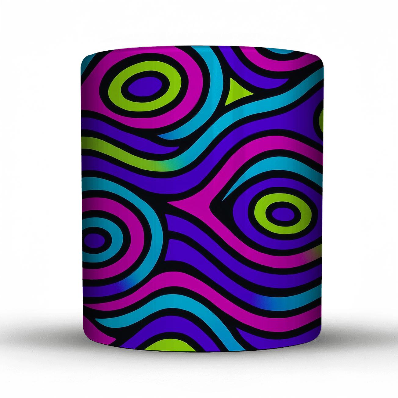 Op Art Aurora Glyphs decorative mug sets