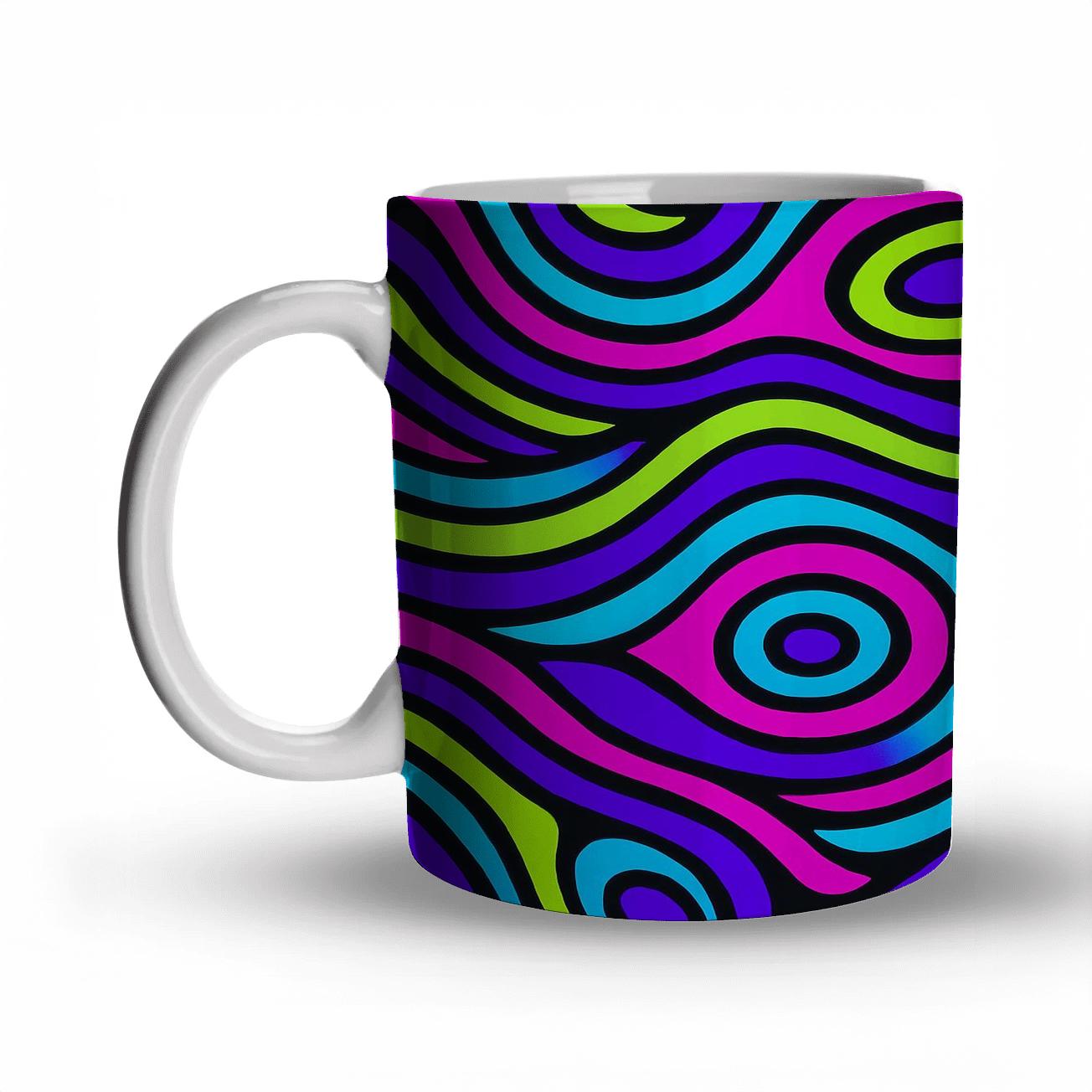 Op Art Aurora Glyphs decorative mug sets