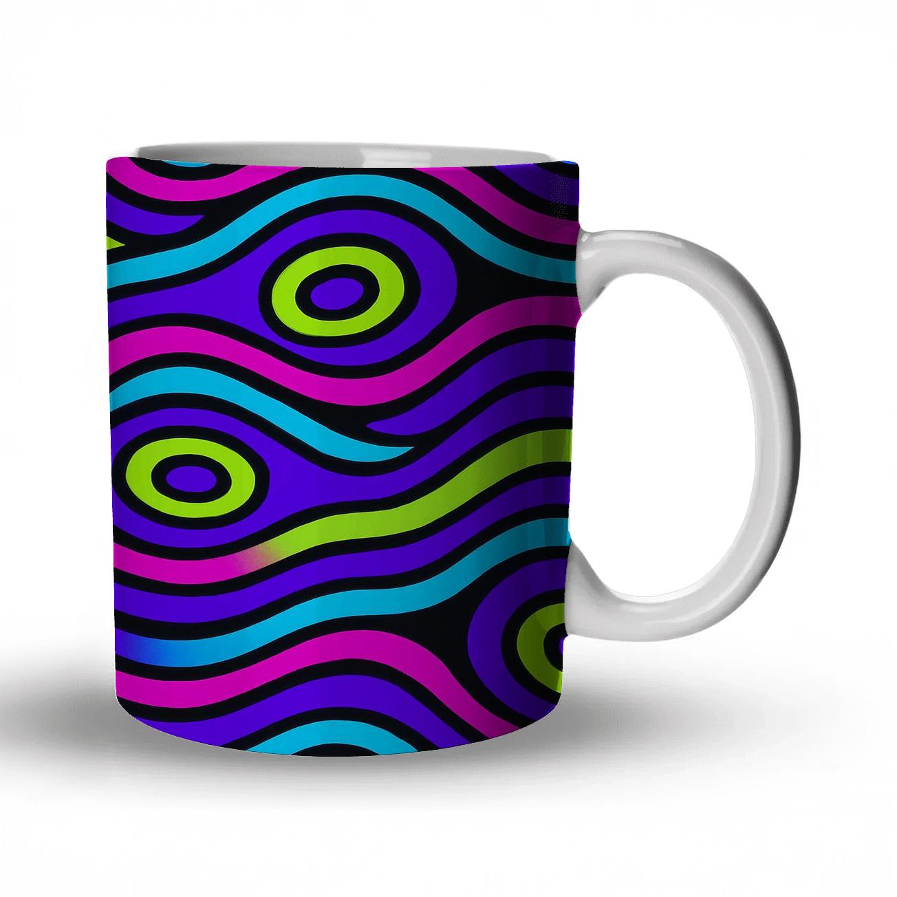 Op Art Aurora Glyphs decorative mug sets