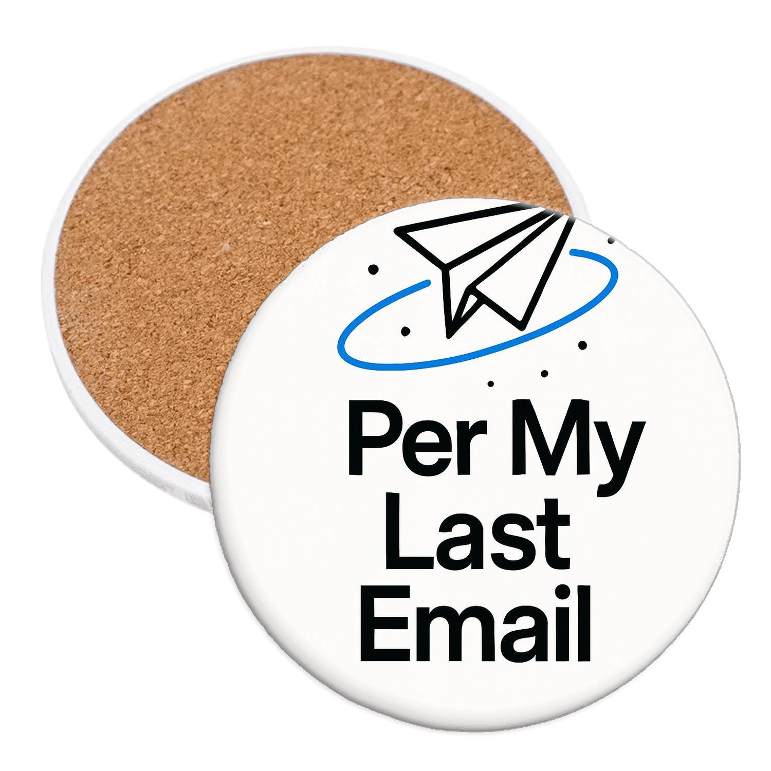 Per My Last Email Cosmic Paper Plane cork coaster sets