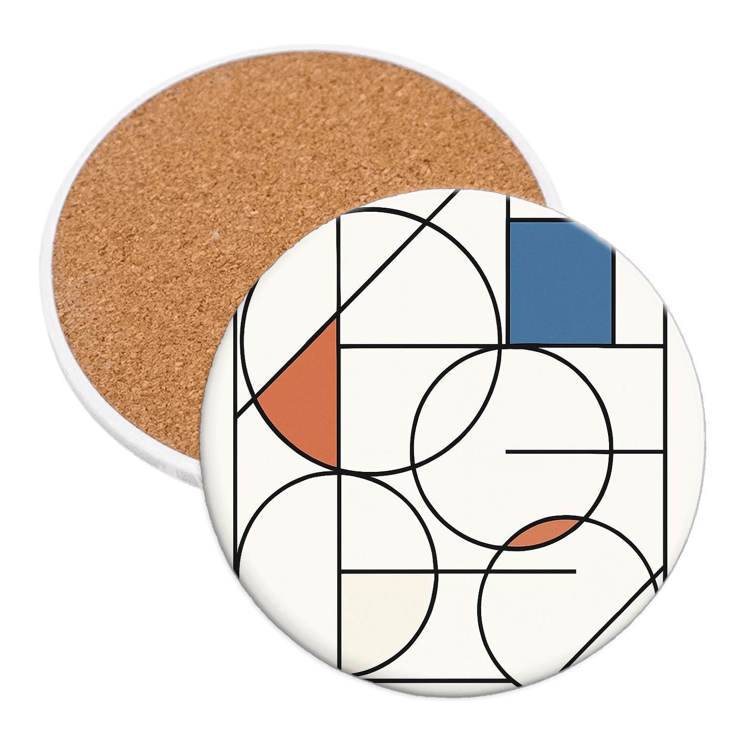 Constructivist Orbit Grid stone coaster collections
