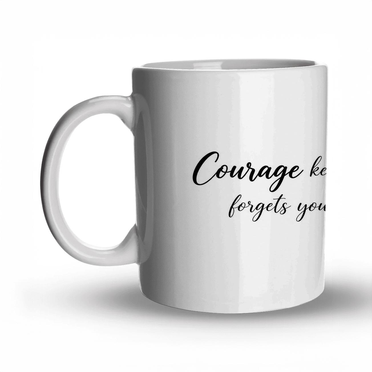 Courage Keeps The Record ceramic coffee mugs [AI-b0efbb22-43bb69715954]