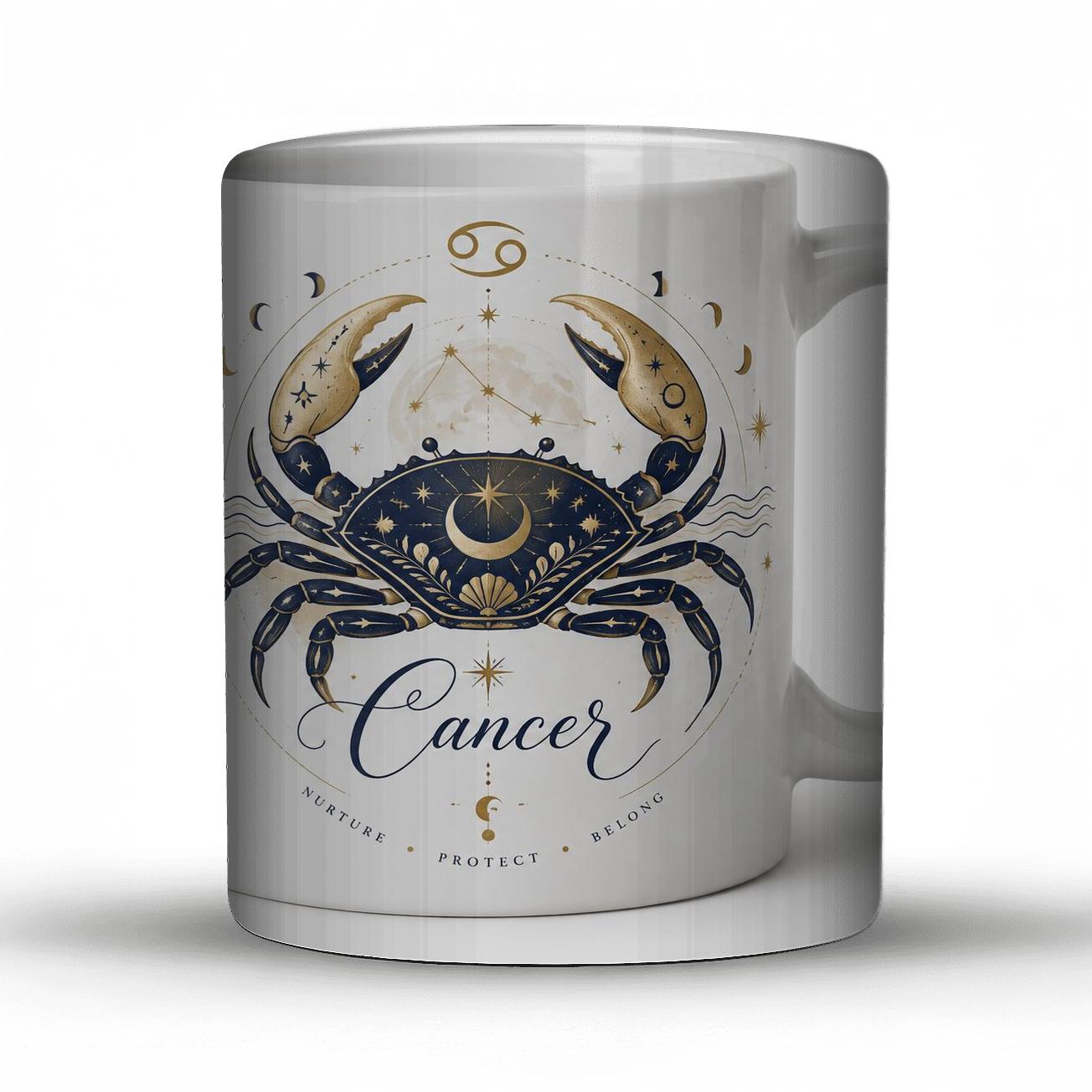 Cancer Pearl Tide Crab Zodiac Linework premium drinkware mugs [AI-c571d9bc-339e55f6a7b8]