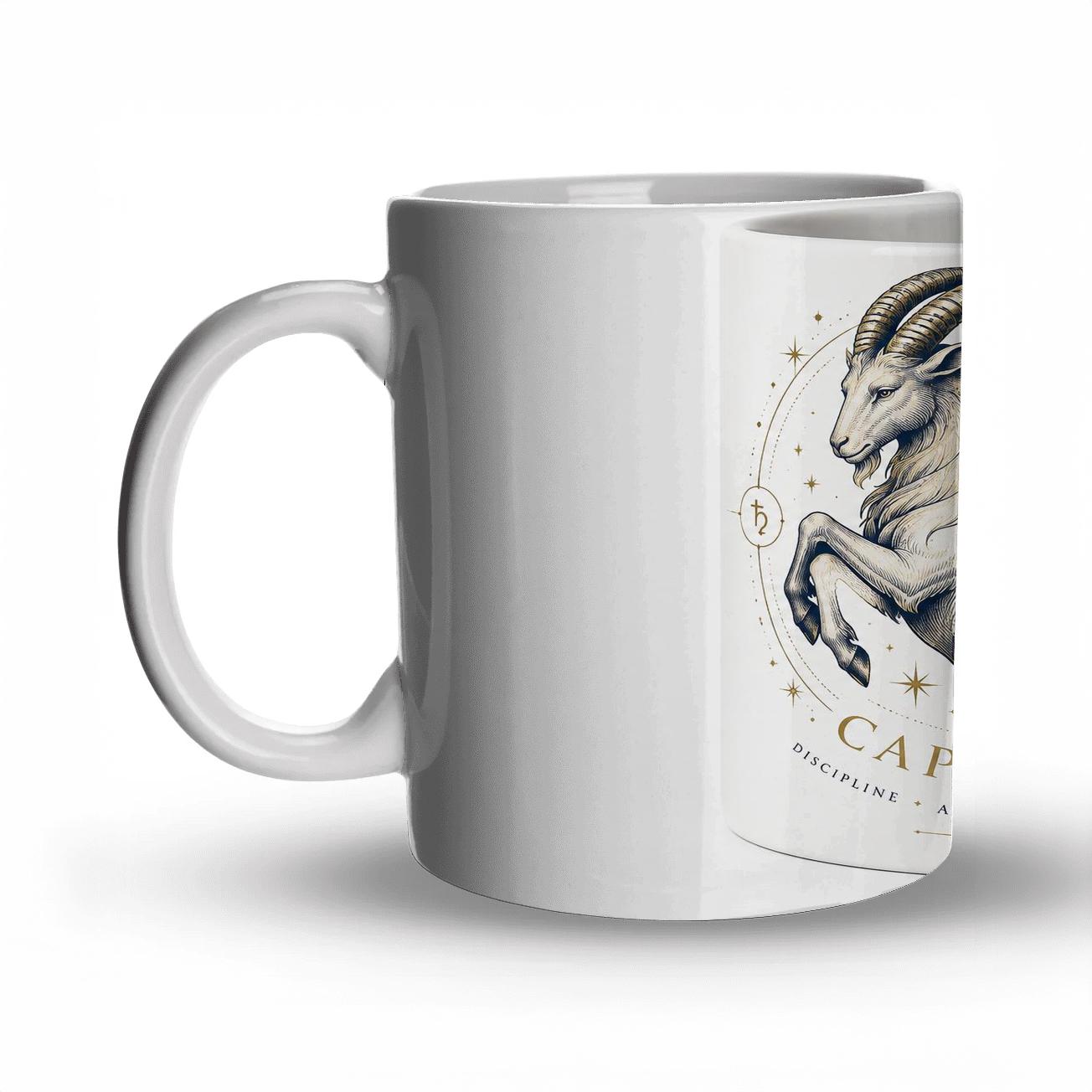 Capricorn Gilded Sea Goat Astral Crest ceramic coffee mugs [AI-625736db-58ece7b17faa]