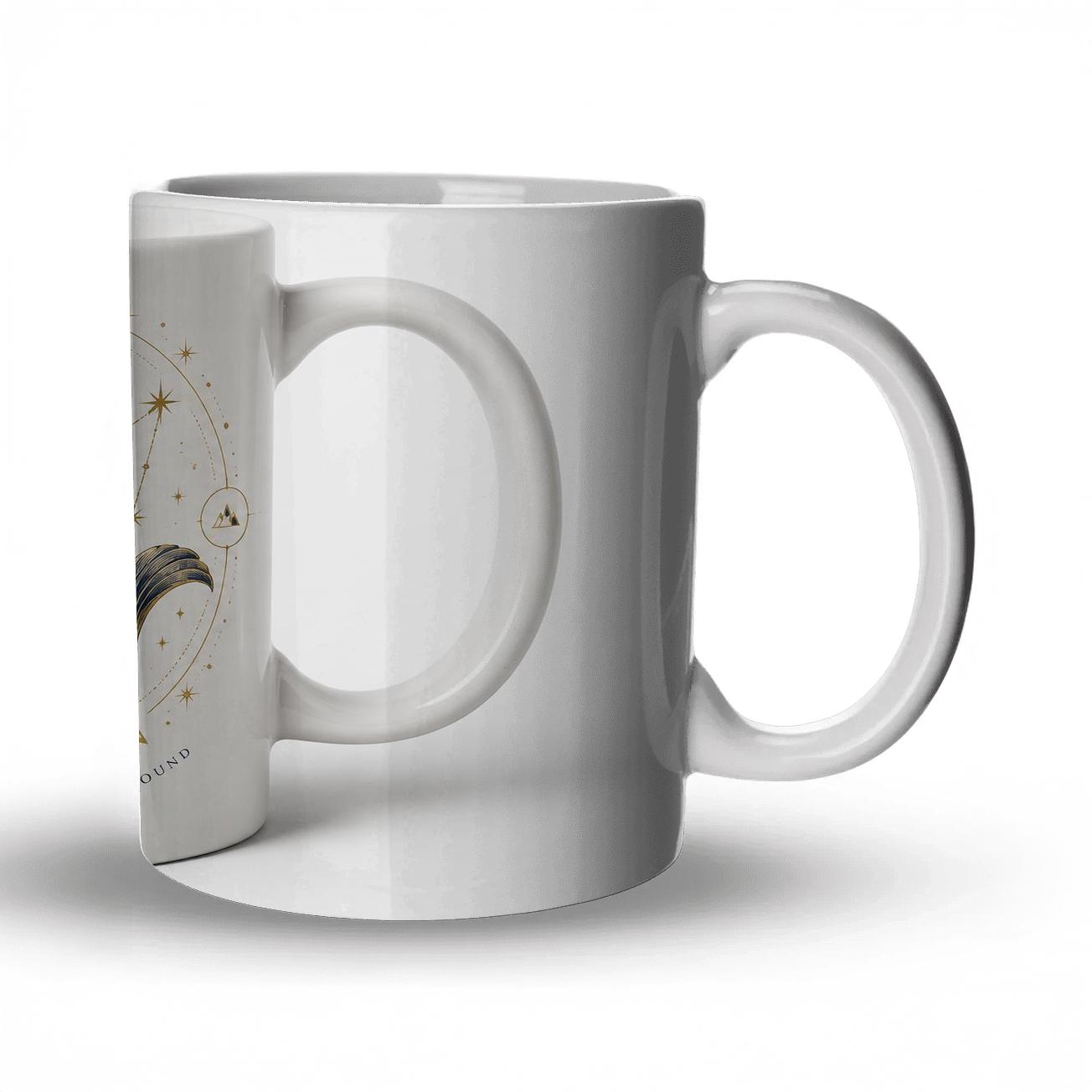 Capricorn Gilded Sea Goat Astral Crest ceramic coffee mugs [AI-625736db-85fda914ce36]