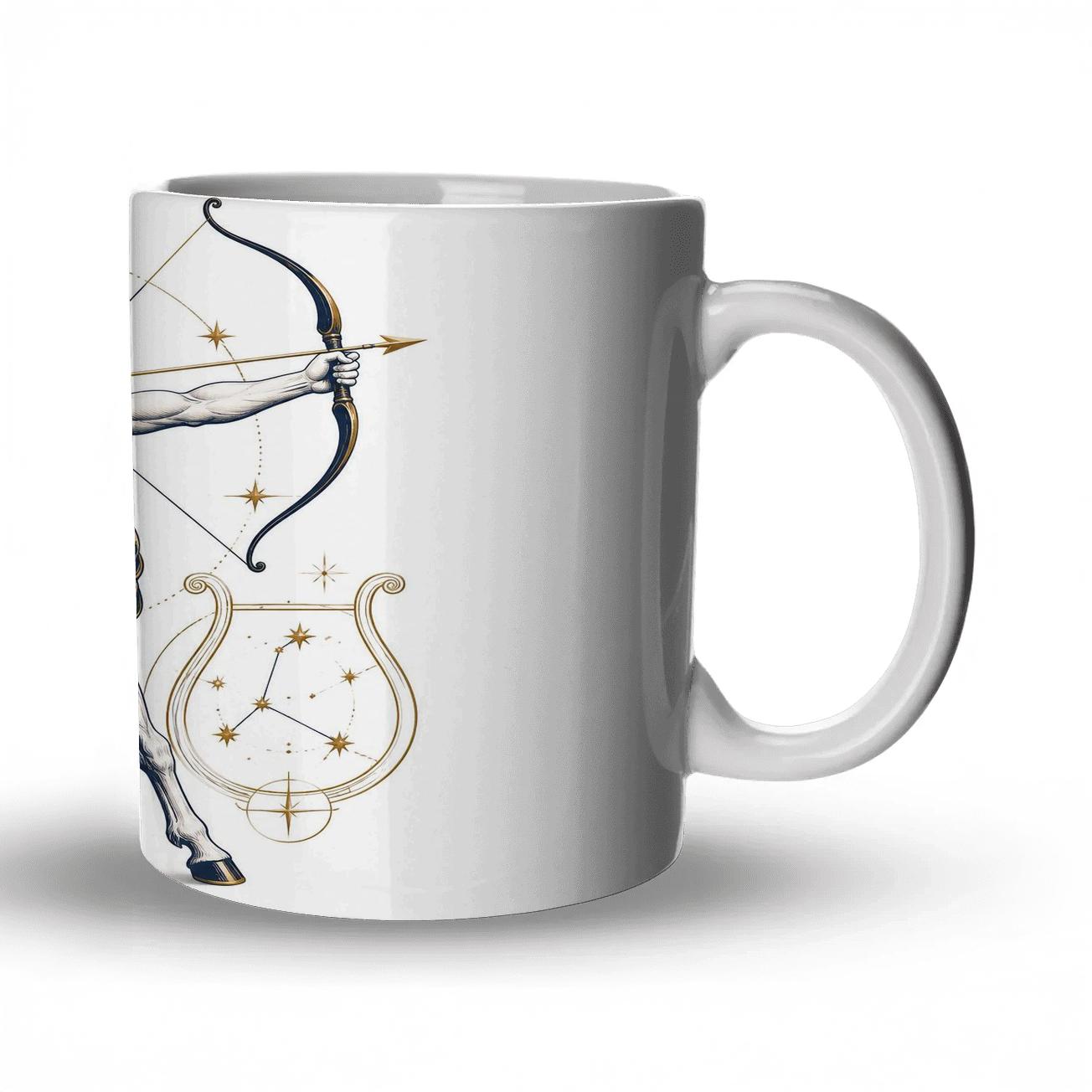 Sagittarius Celestial Archer Lyre Line Art travel mugs with handles [AI-482f6f80-d042527af9fa]