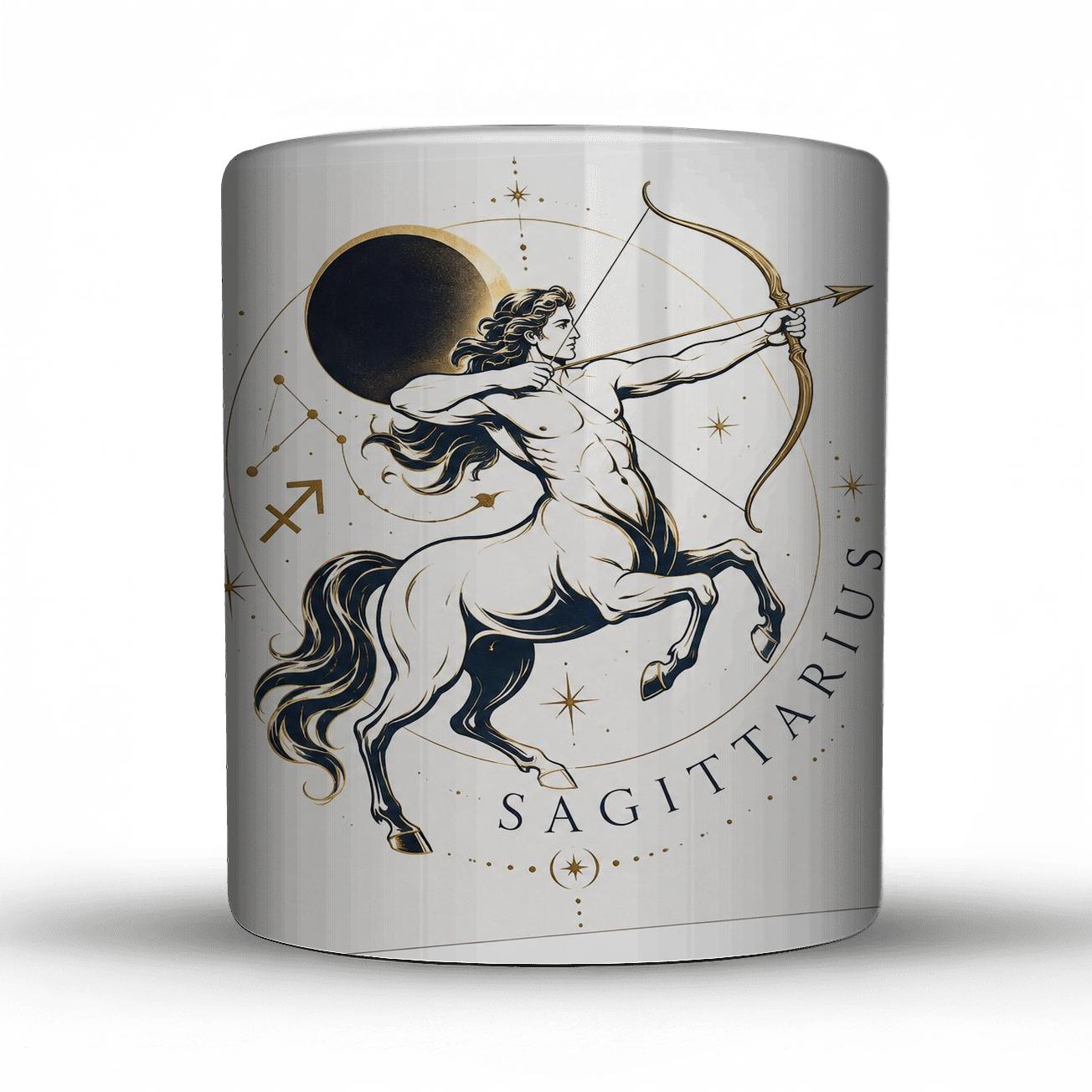 Sagittarius Gilded Archer Eclipse Line Art decorative mug sets [AI-17b4bff4-58eaaadff73c]