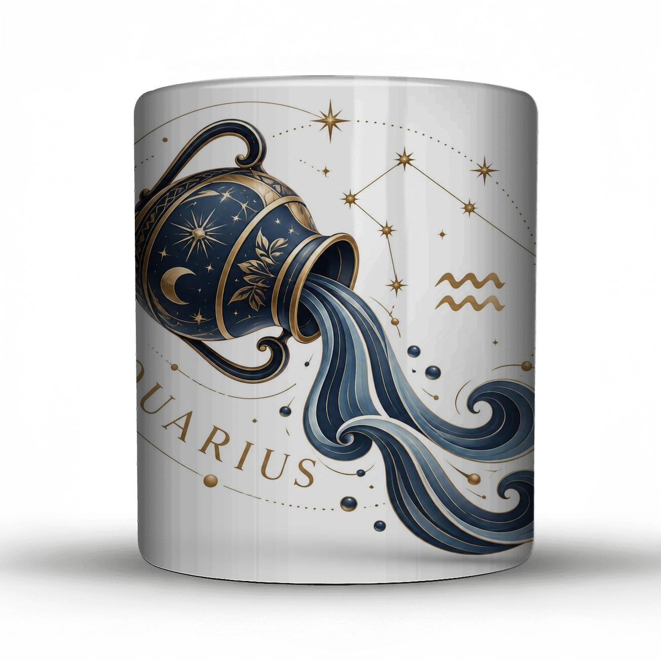 Aquarius Golden Vessel Star Stream ceramic coffee mugs [AI-a62f7f19-4afd6666dc64]