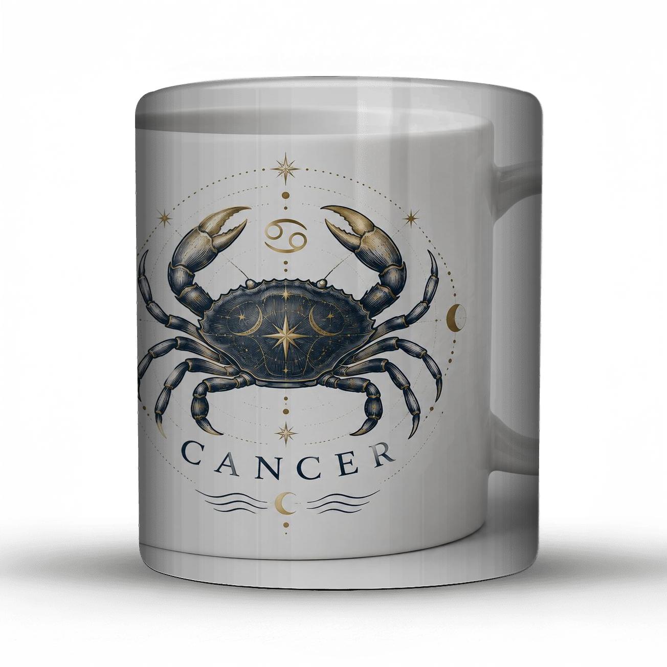 Cancer Tidal Glyph Crab Monoline novelty coffee mugs [AI-5ebcd6b9-6cb884d0d125]