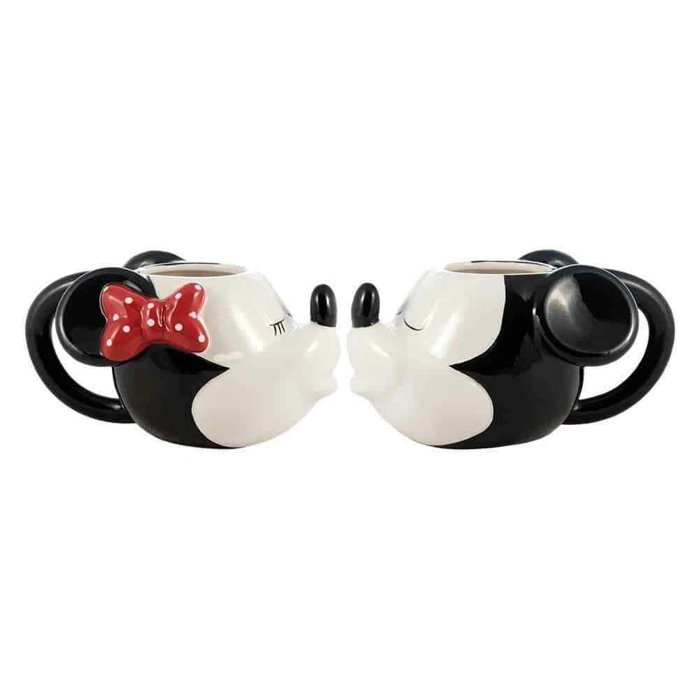2 Piece Mickey And Minnie Mouse Character Themed Ceramic Mug