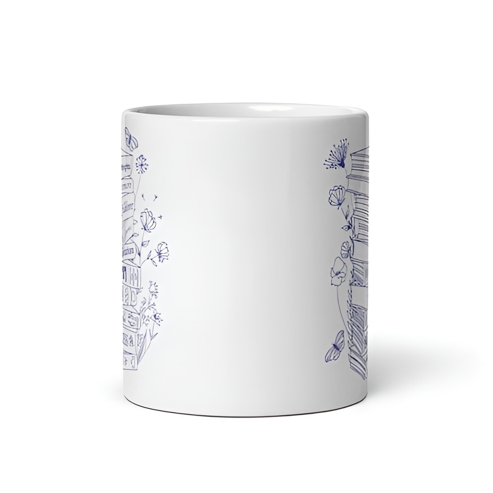 Eras Inspired Album Book Stack Floral Mug