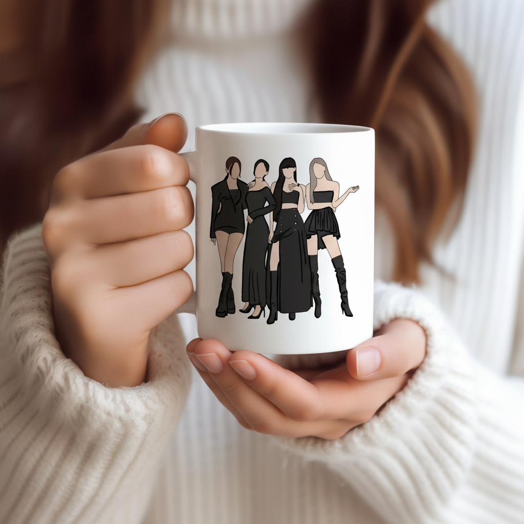 Black Pink Kpop Ceramic Coffee Mug