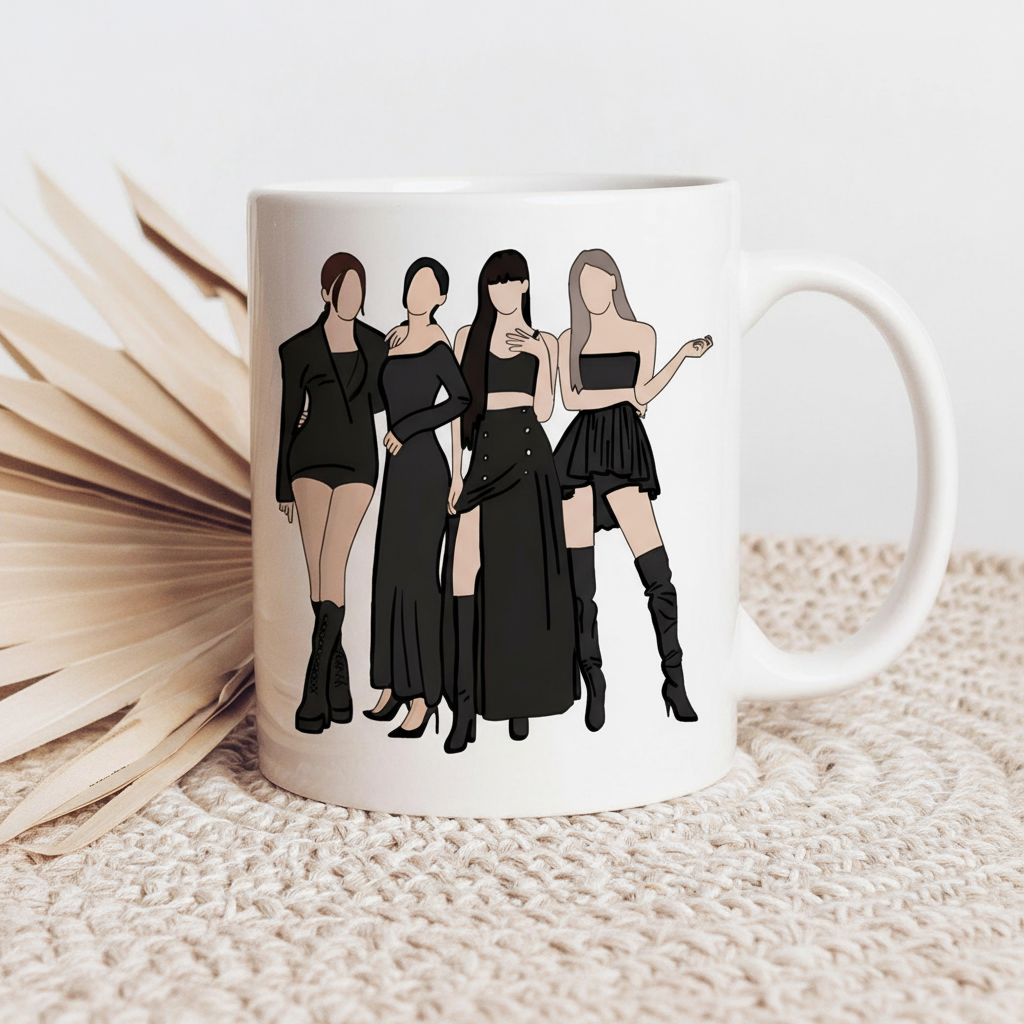 Black Pink Kpop Ceramic Coffee Mug