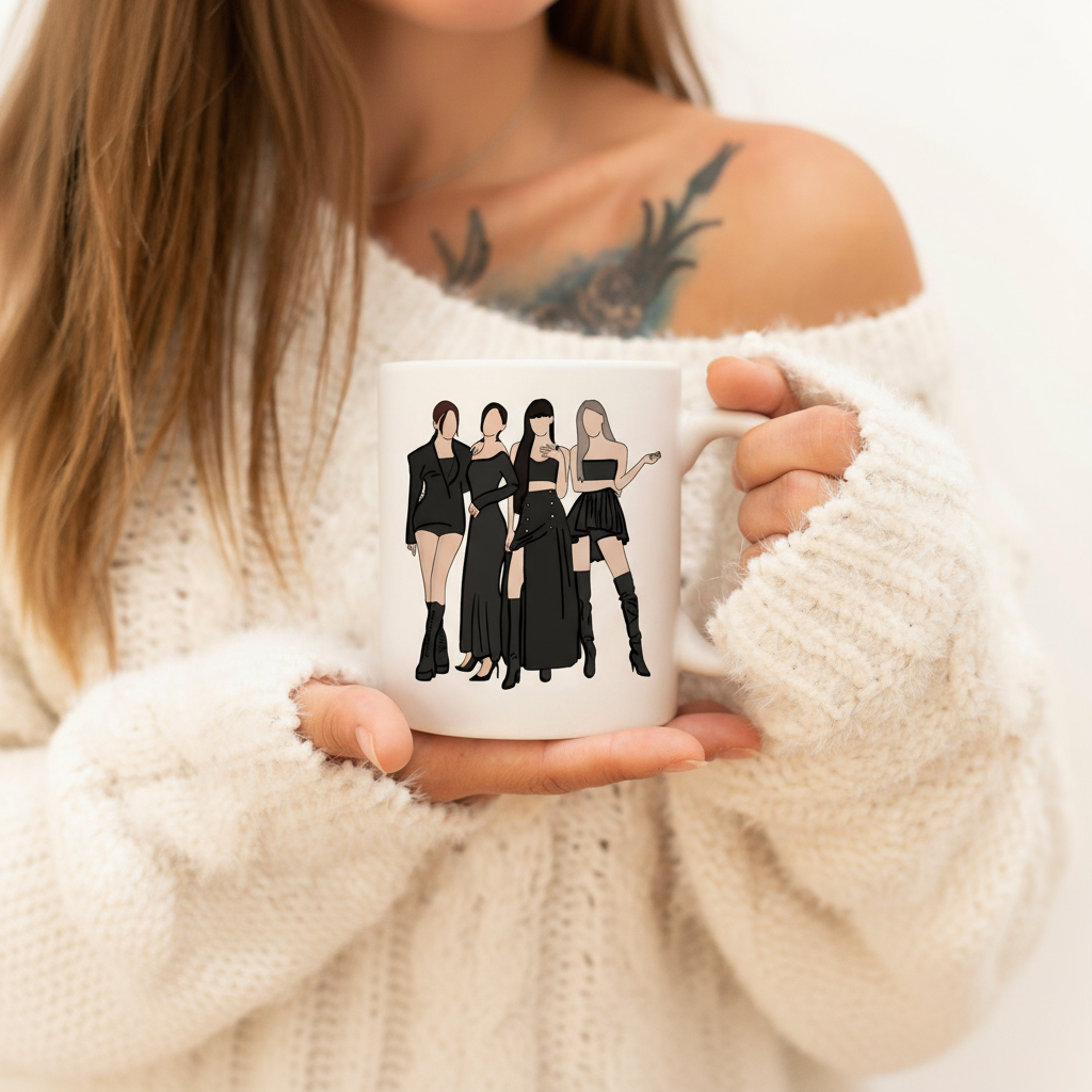 Black Pink Kpop Ceramic Coffee Mug