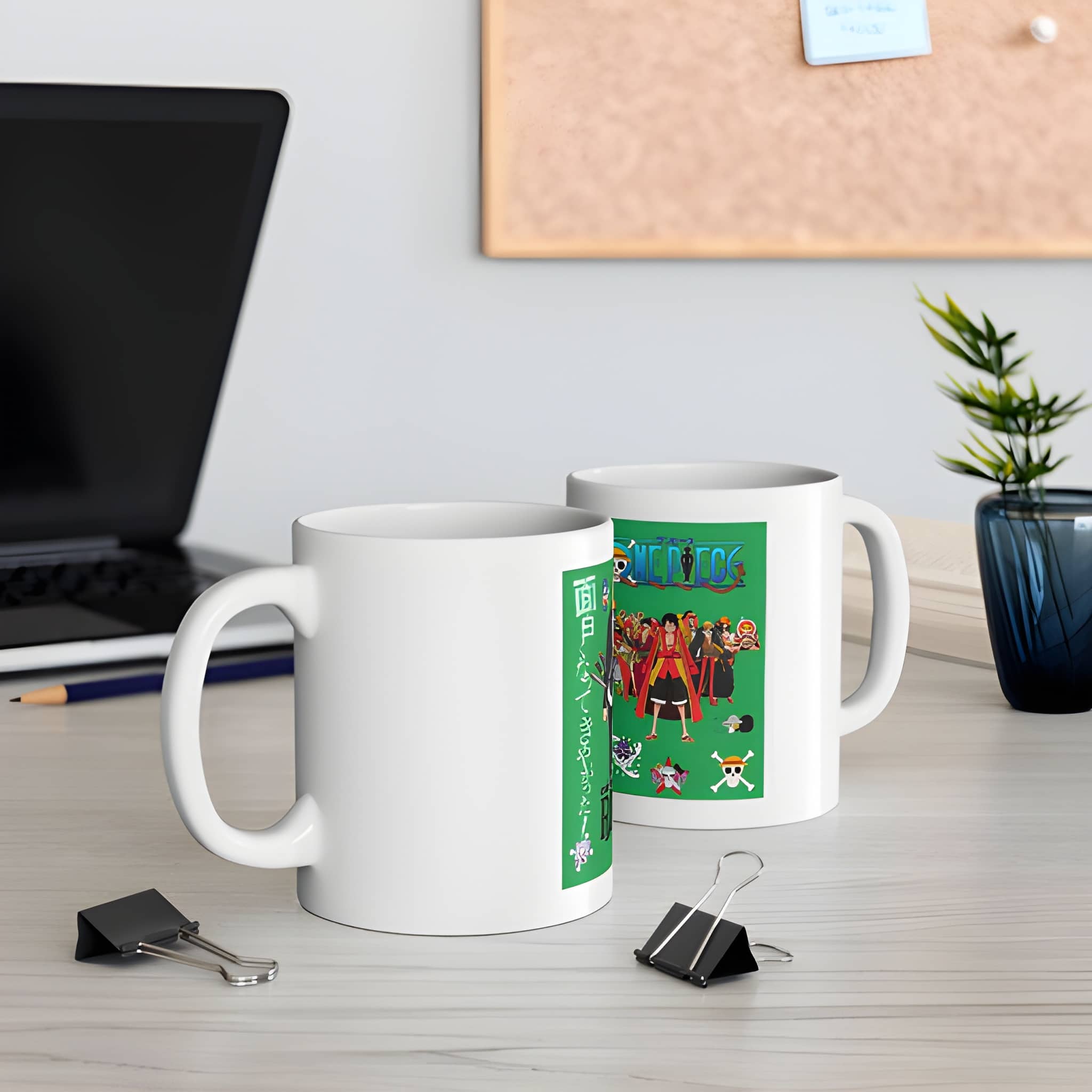 One Piece collage Mug | Ceramic Coffee Cup, Anime Pirate Straw Hat design