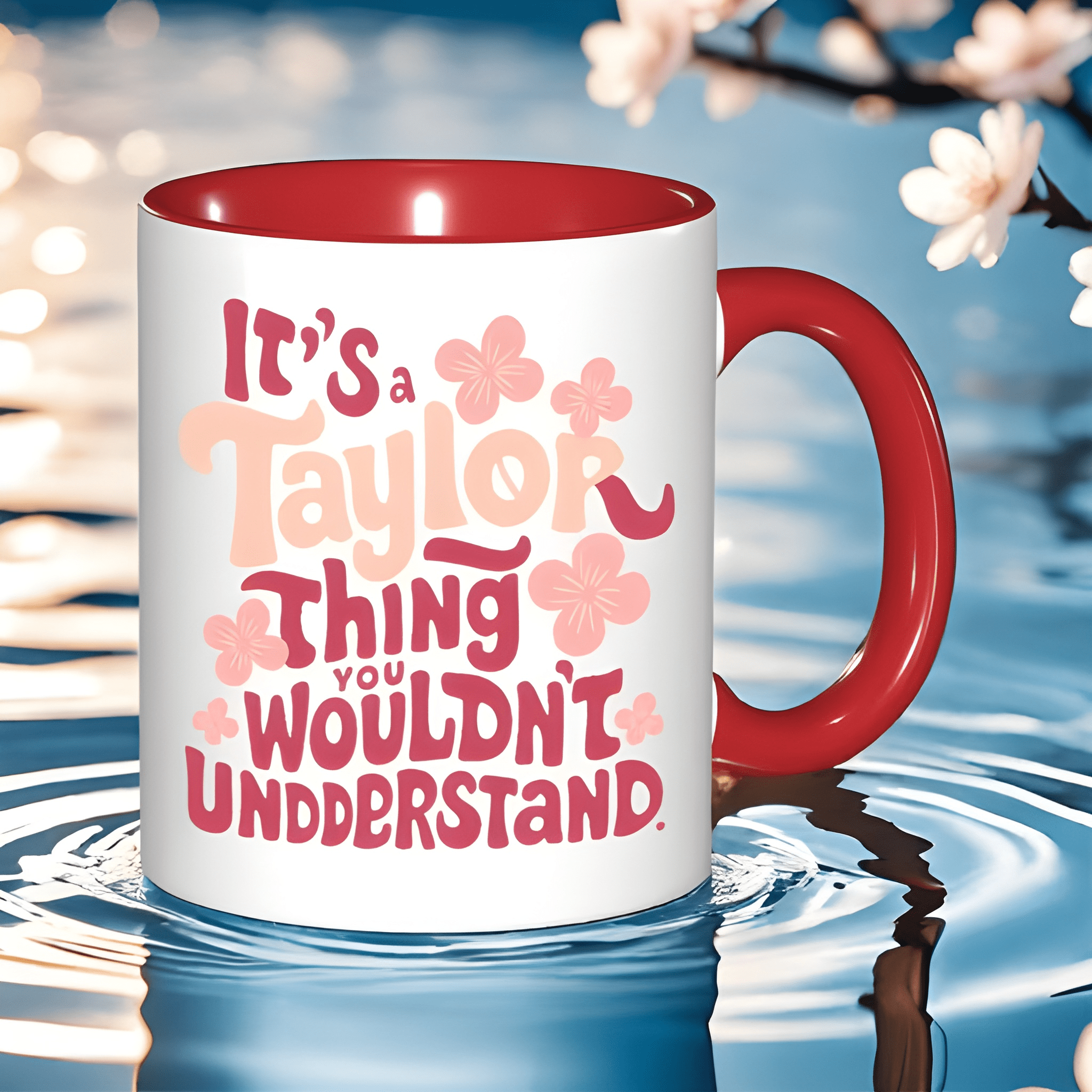 1pc with Funny It S a Taylor Thing Men S White with Pink Floral Accent Print Reusable Drinkware Perfect Gift Ceramic Coffee Mug Coffee Cup Halloween Gift Thanksgiving Gift Christmas Gift Holiday Gift Birthday Gift Office Leisure Time Tea 11oz