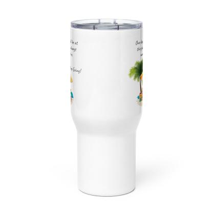 Perseverance Quote Travel Mug With Tropical Scene And Travel Design - Inspire Cups
