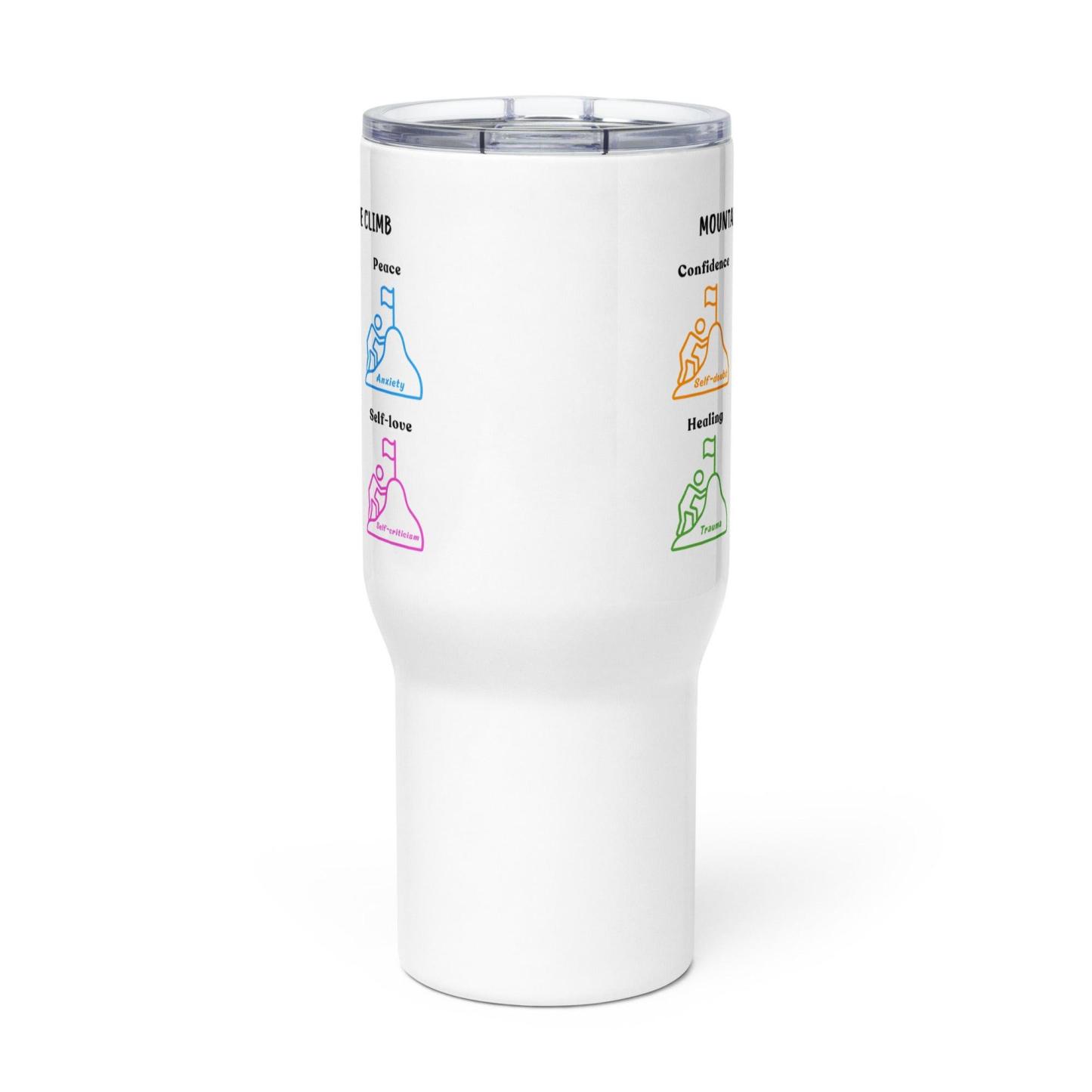 Mountains We Climb Printed Travel Mug Highlights Six Pillars - Inspire Cups