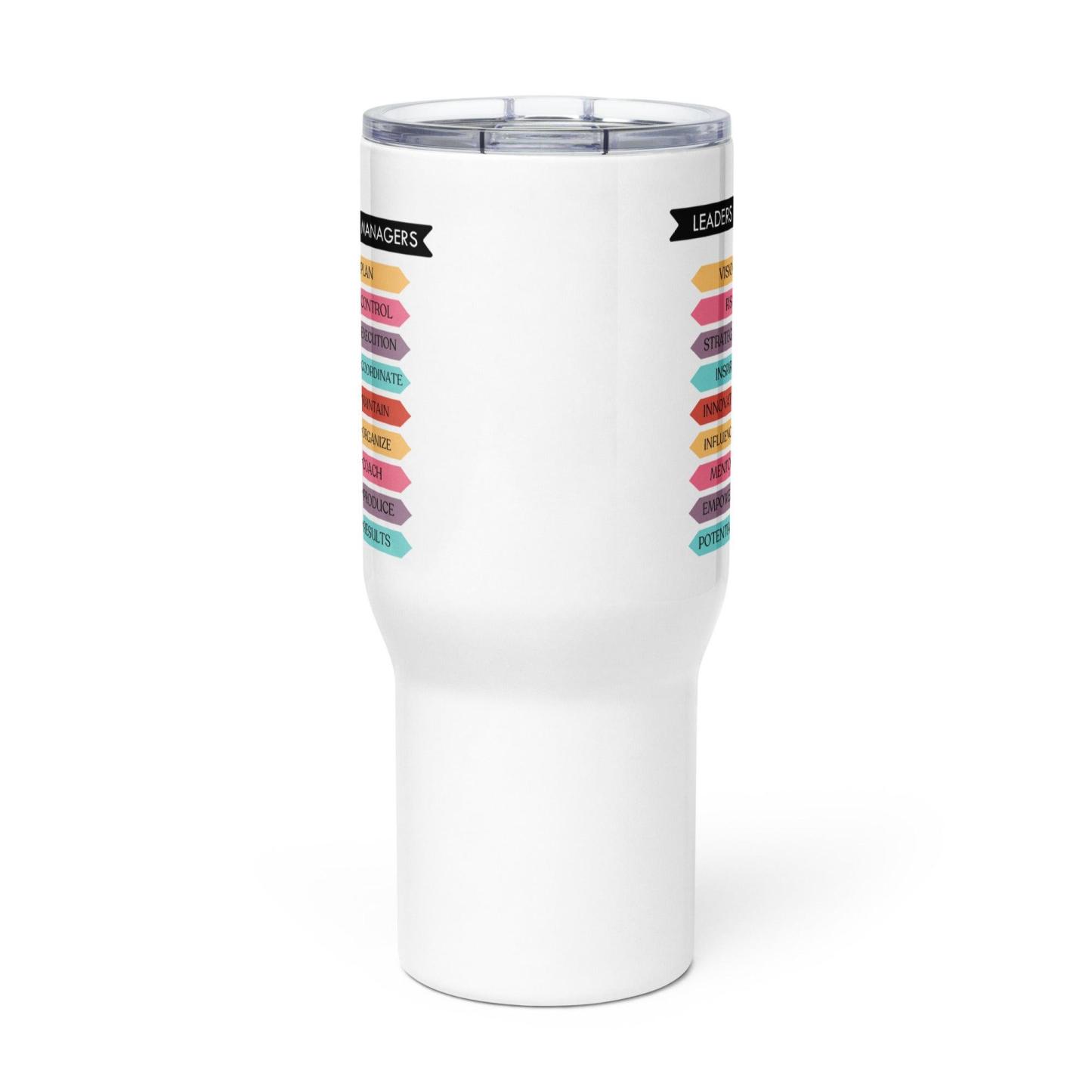 Leaders Vs Managers Travel Mug Highlights Key Traits For Growth - Inspire Cups