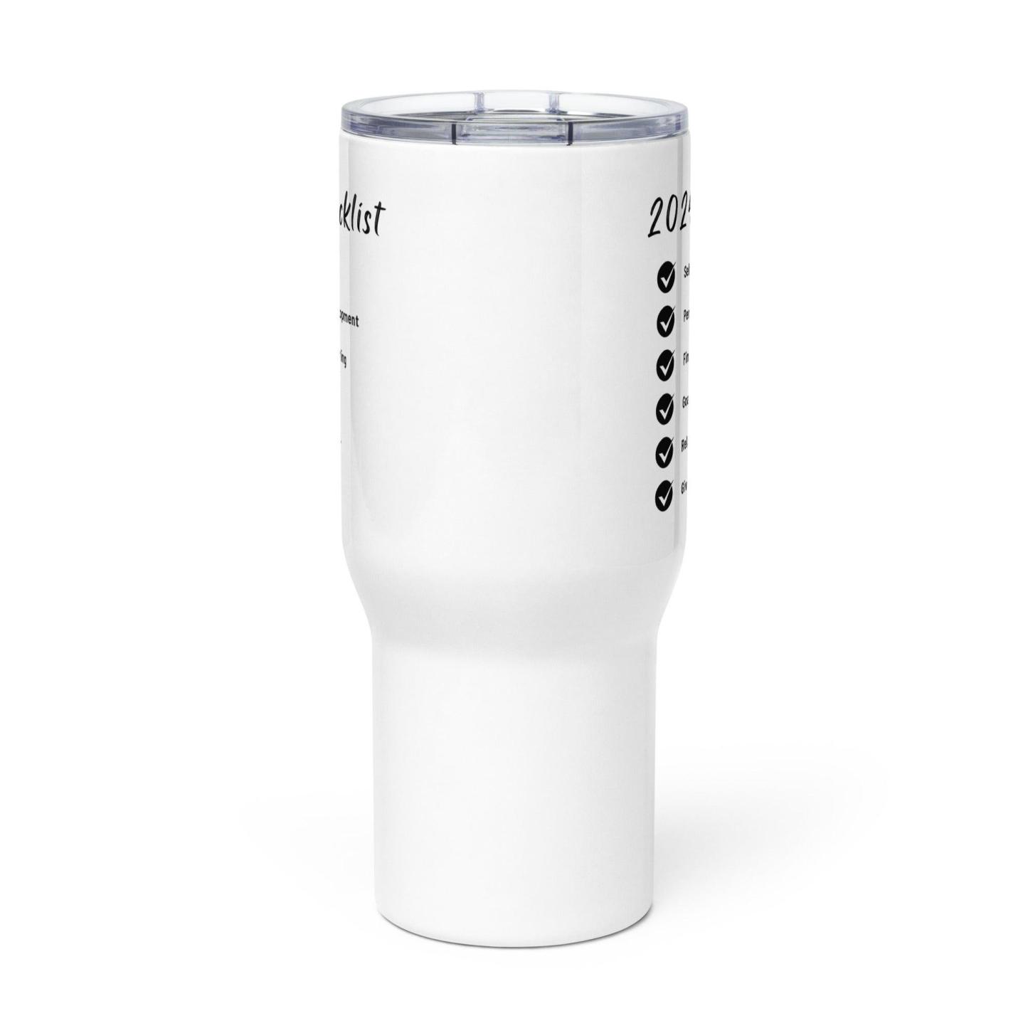 Checklist Quote Printed Travel Mug With Goal Inspired Quote - Inspire Cups