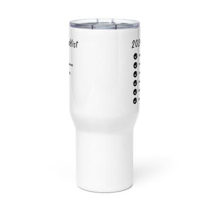 Checklist Quote Printed Travel Mug With Goal Inspired Quote - Inspire Cups