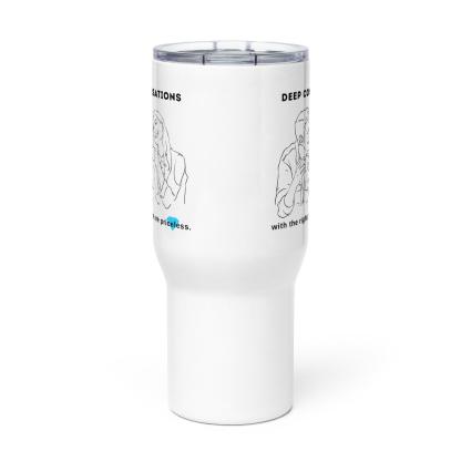Deep Conversations Travel Mug With Artistic Print And Comfort - Inspire Cups