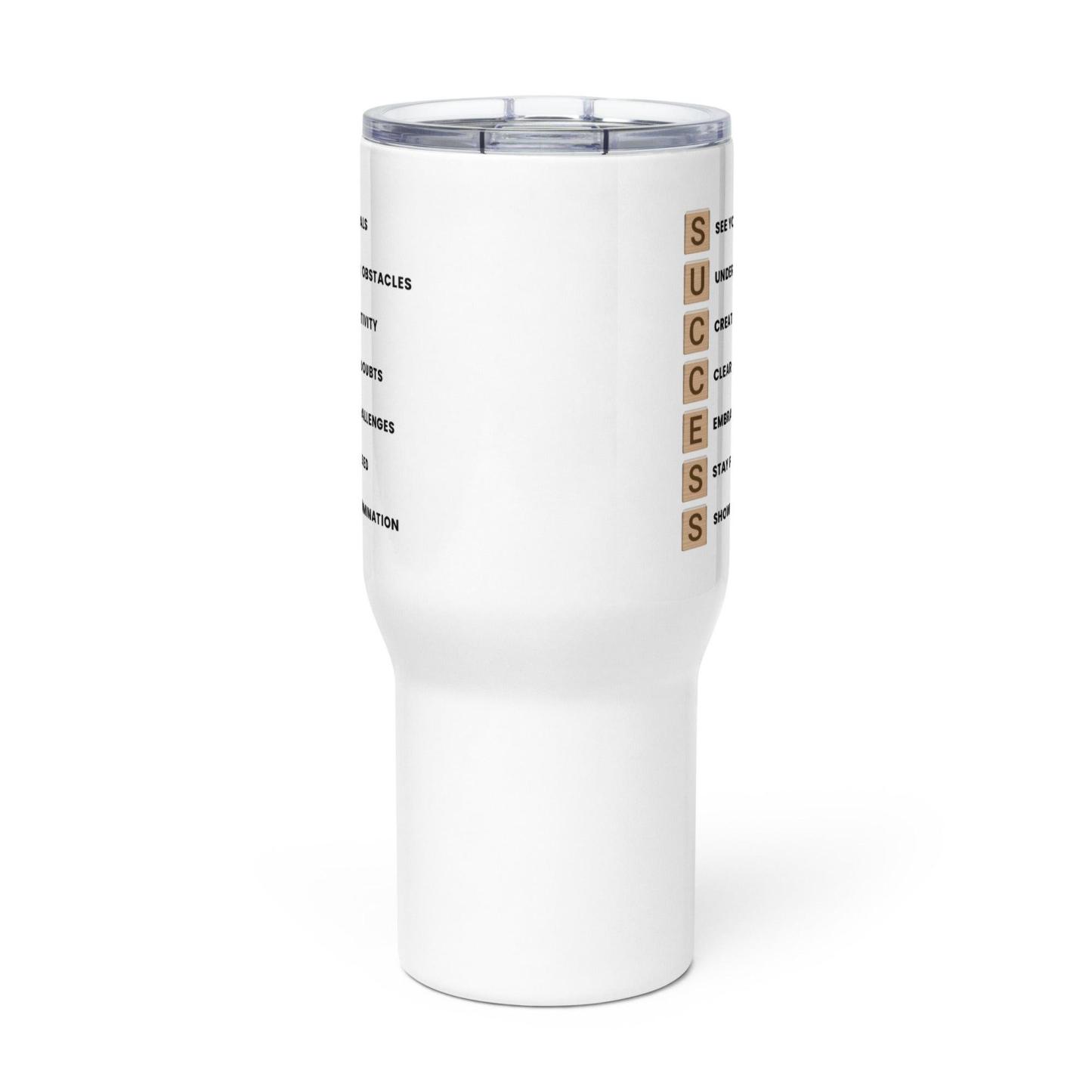 Success Printed Travel Mugs With Inspirational Acronym - Inspire Cups