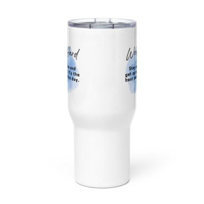 Work Hard Travel Mug – Motivational Ceramic Cup | Morning Focus - Inspire Cups