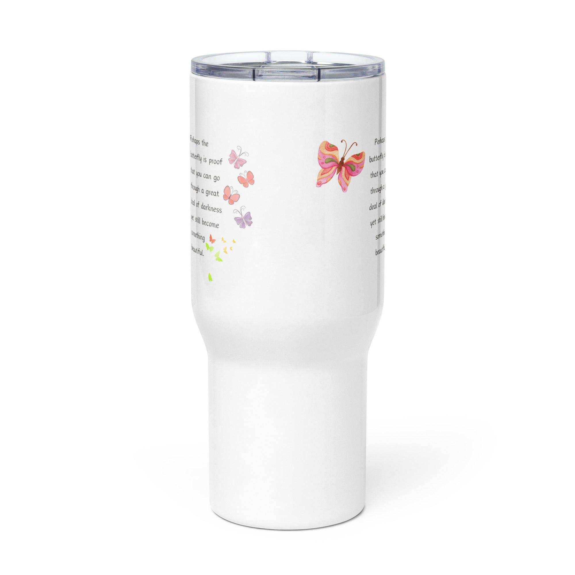 Butterfly Travel Mug – Inspirational Quote on Growth - Inspire Cups