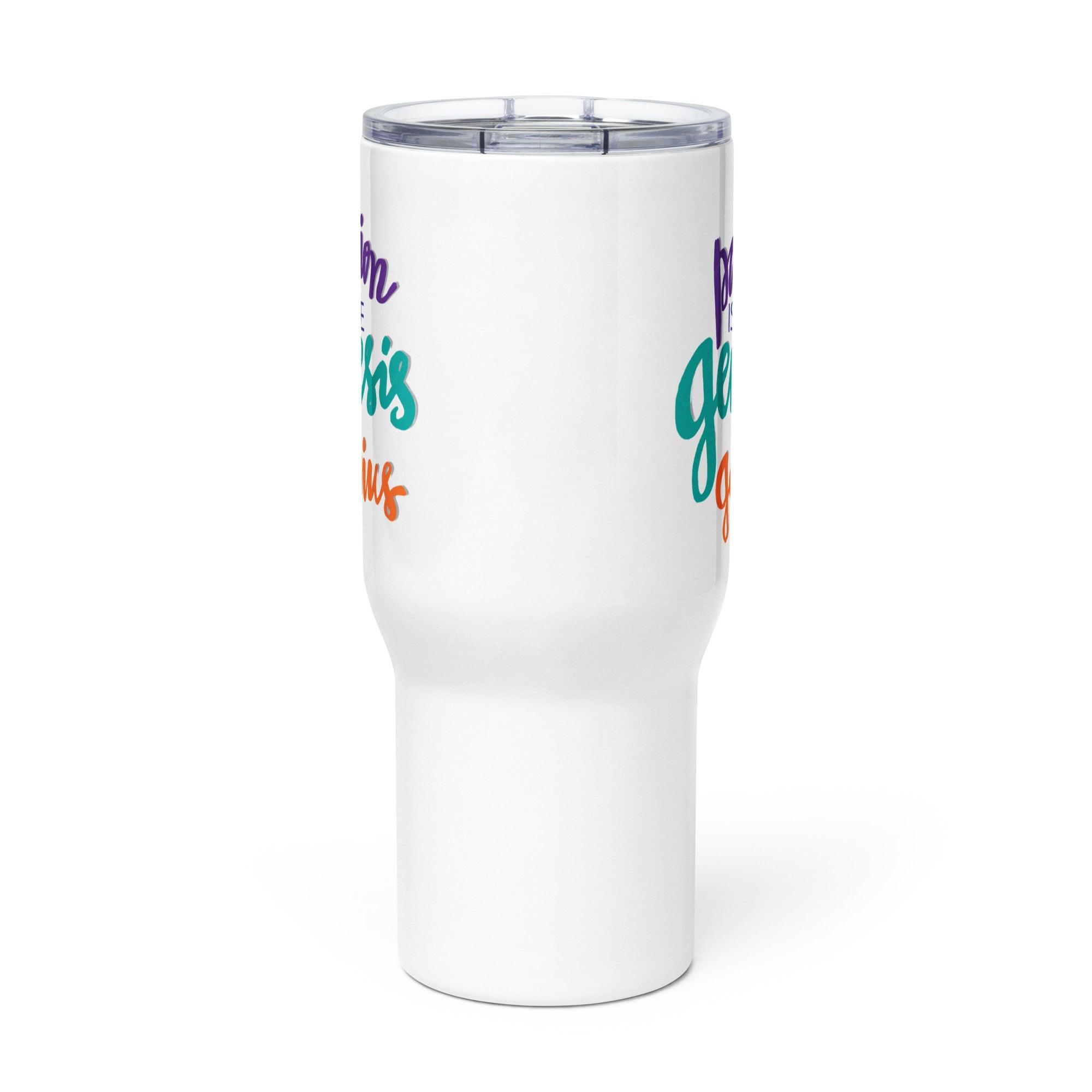 Passion Genius Travel Mug with Inspirational Quote and Glossy Finish - Inspire Cups