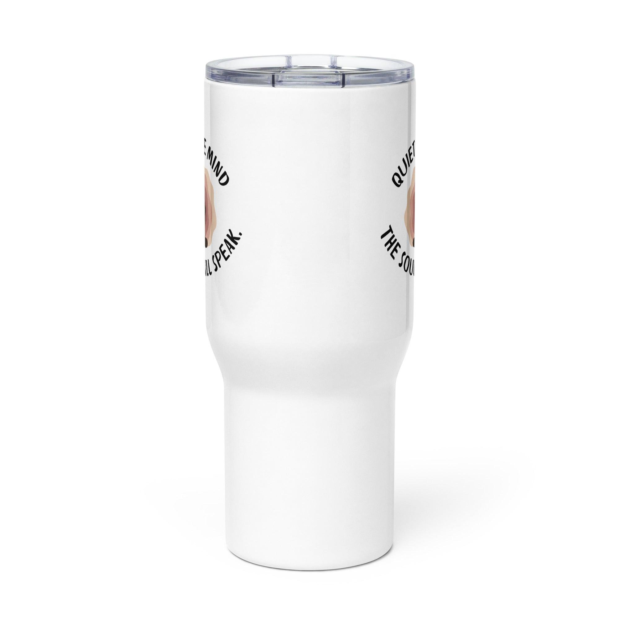 Quiet Mind Travel Mug Featuring A Peaceful Quote And Elegant Design - Inspire Cups