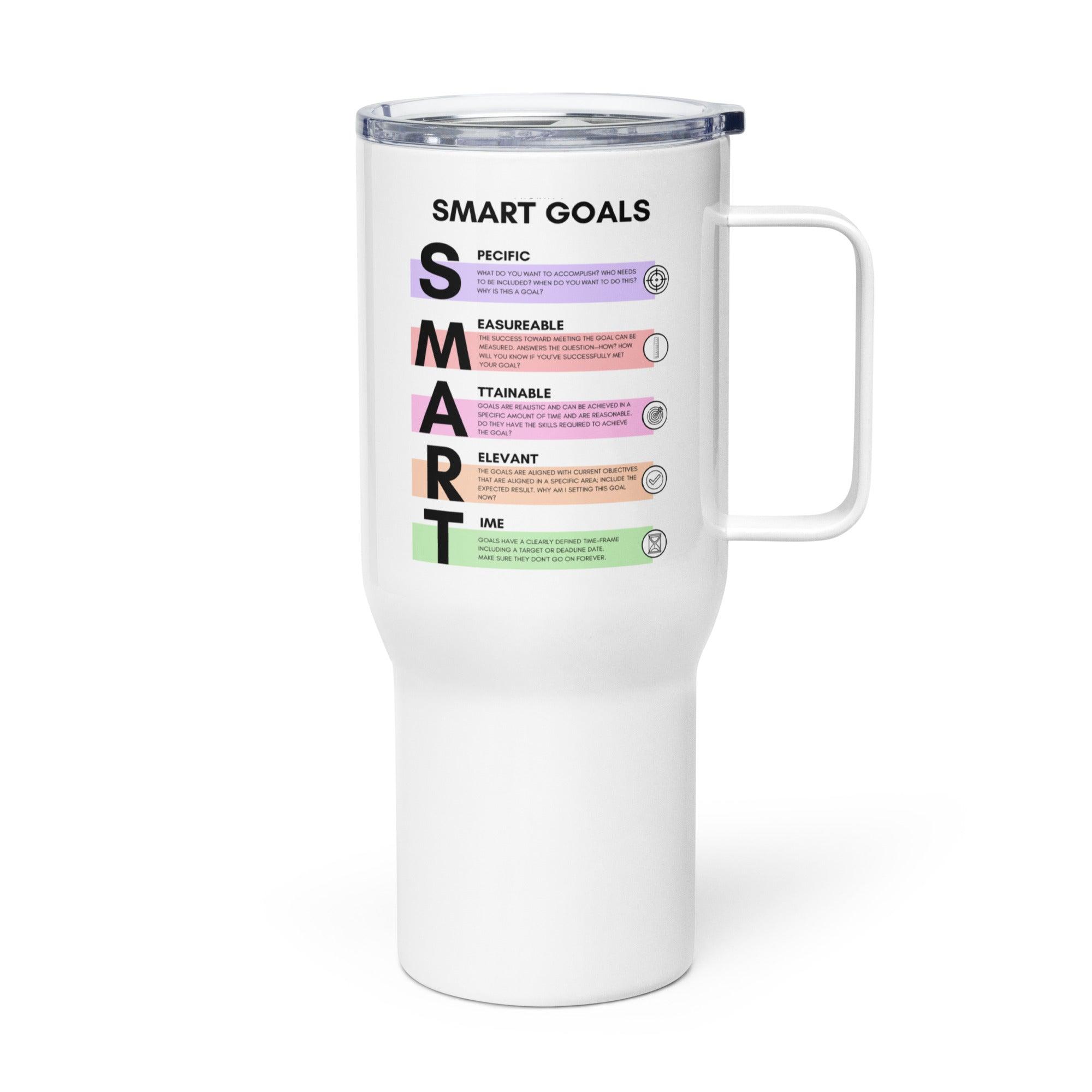 SMART Goals Printed Travel Mugs With Motivational Design - Inspire Cups