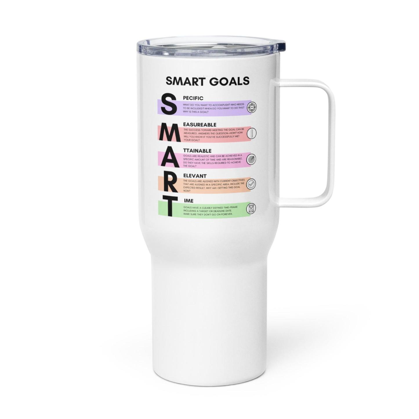 SMART Goals Printed Travel Mugs With Motivational Design - Inspire Cups