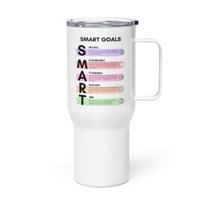 SMART Goals Printed Travel Mugs With Motivational Design - Inspire Cups