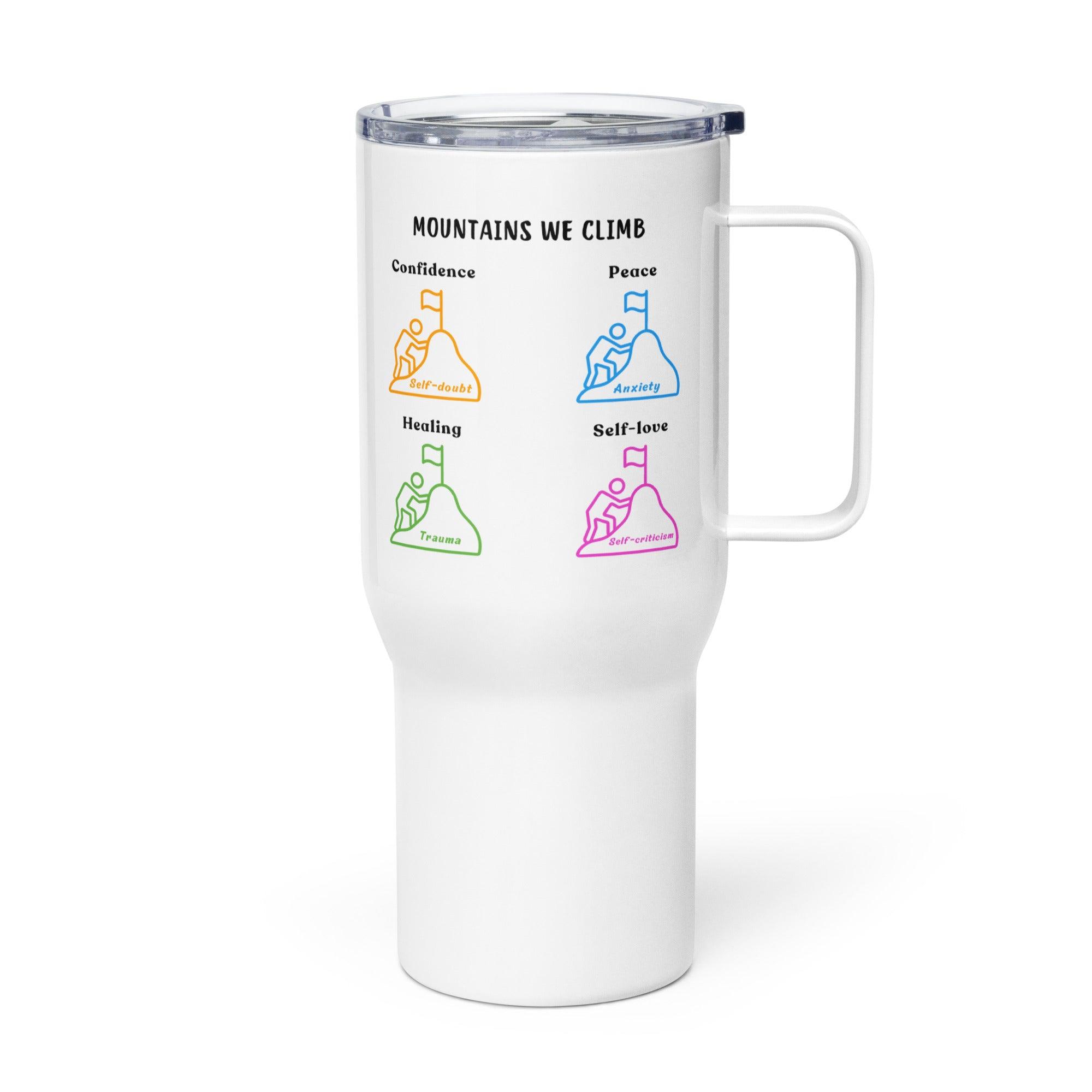 Mountains We Climb Printed Travel Mug Highlights Six Pillars - Inspire Cups