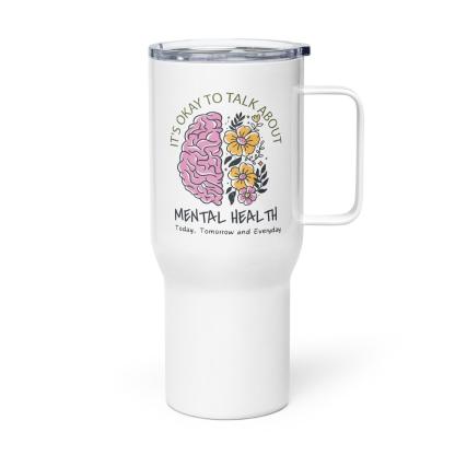 Health Talk Travel Mug Promotes Wellness With Floral Print - Inspire Cups