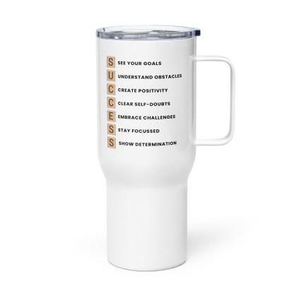 Success Printed Travel Mugs With Inspirational Acronym - Inspire Cups