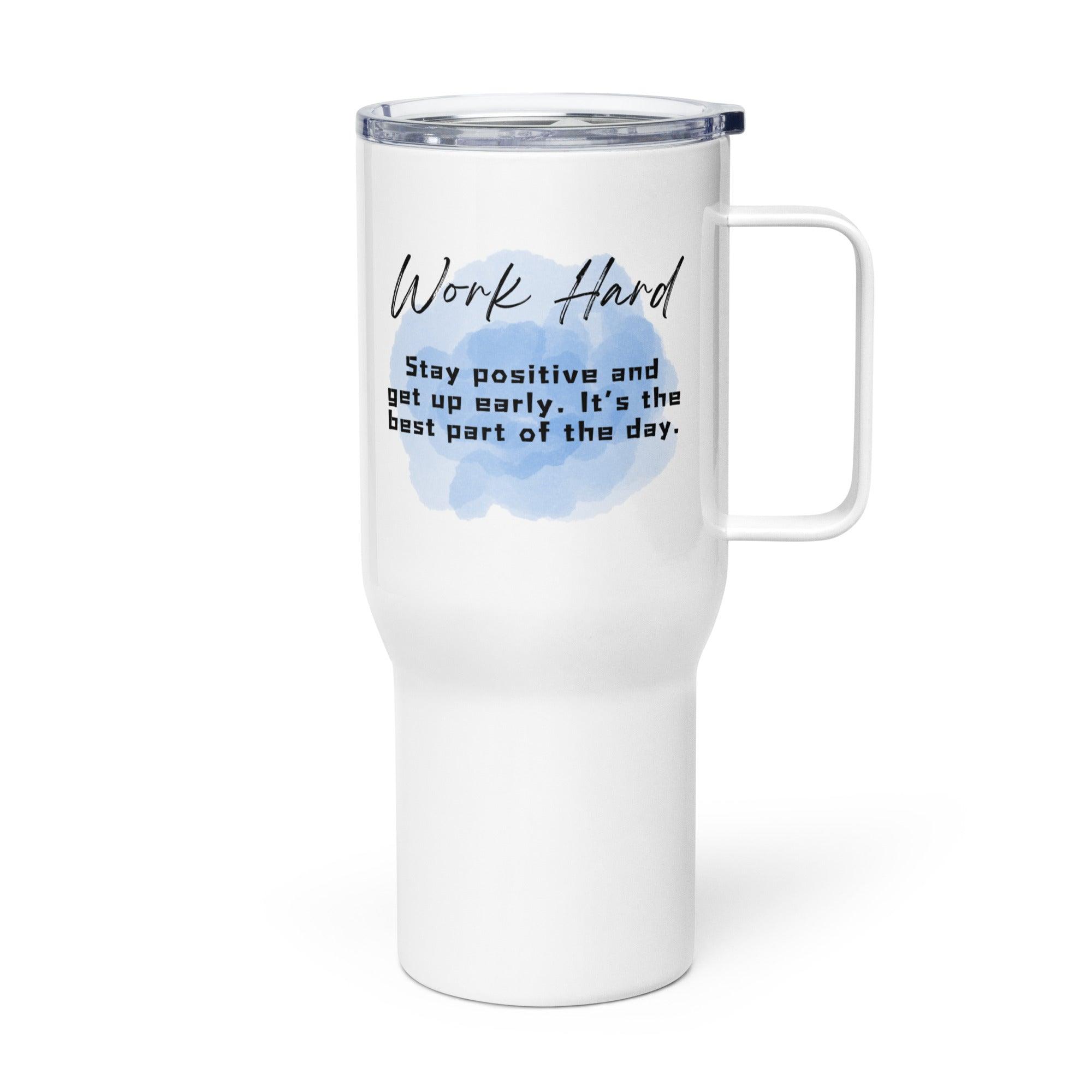 Work Hard Travel Mug – Motivational Ceramic Cup | Morning Focus - Inspire Cups