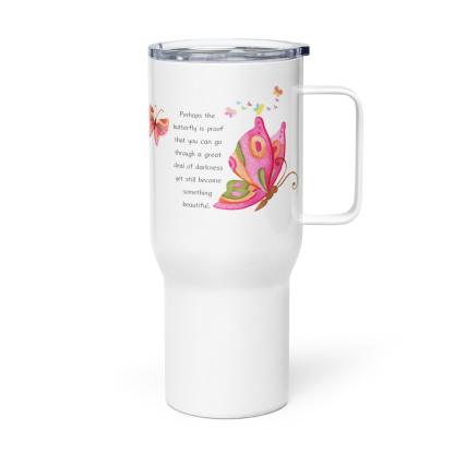 Butterfly Travel Mug – Inspirational Quote on Growth - Inspire Cups