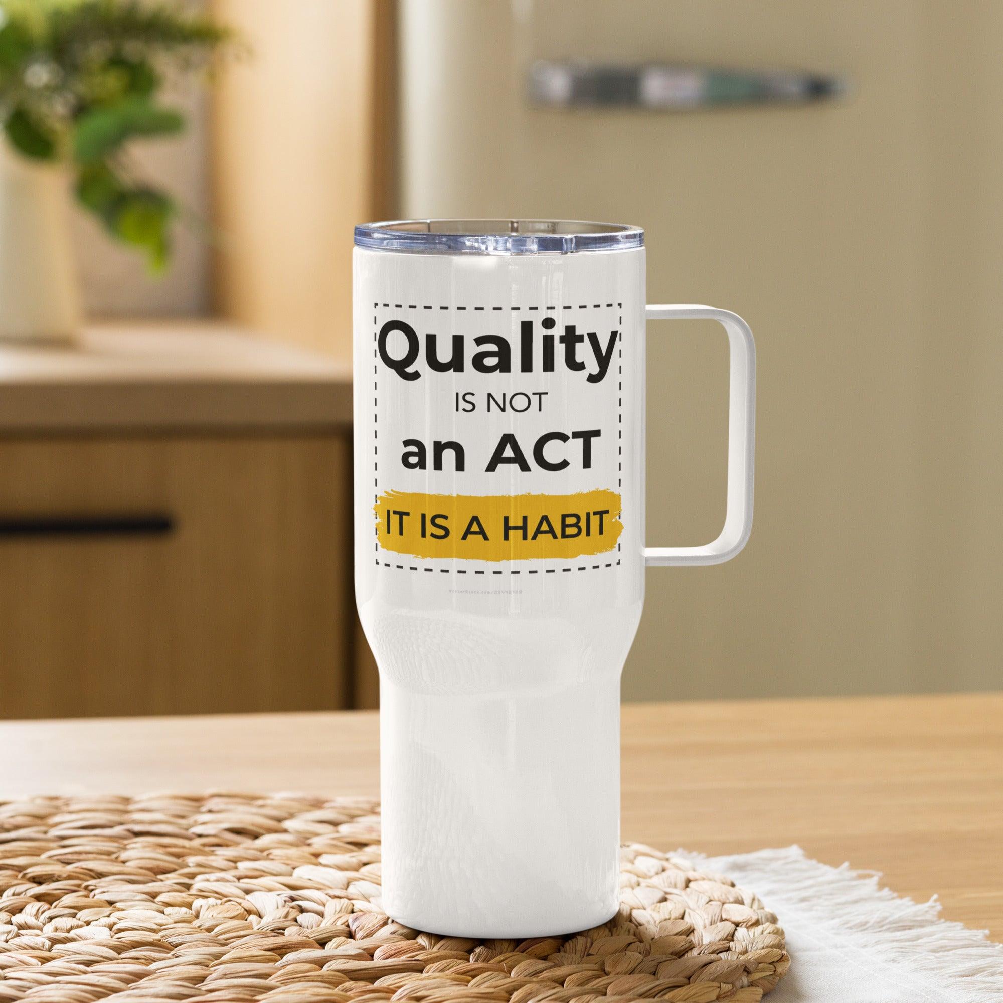 Act Motivational Travel Mug with Bold Typography and Ceramic Finish - Inspire Cups