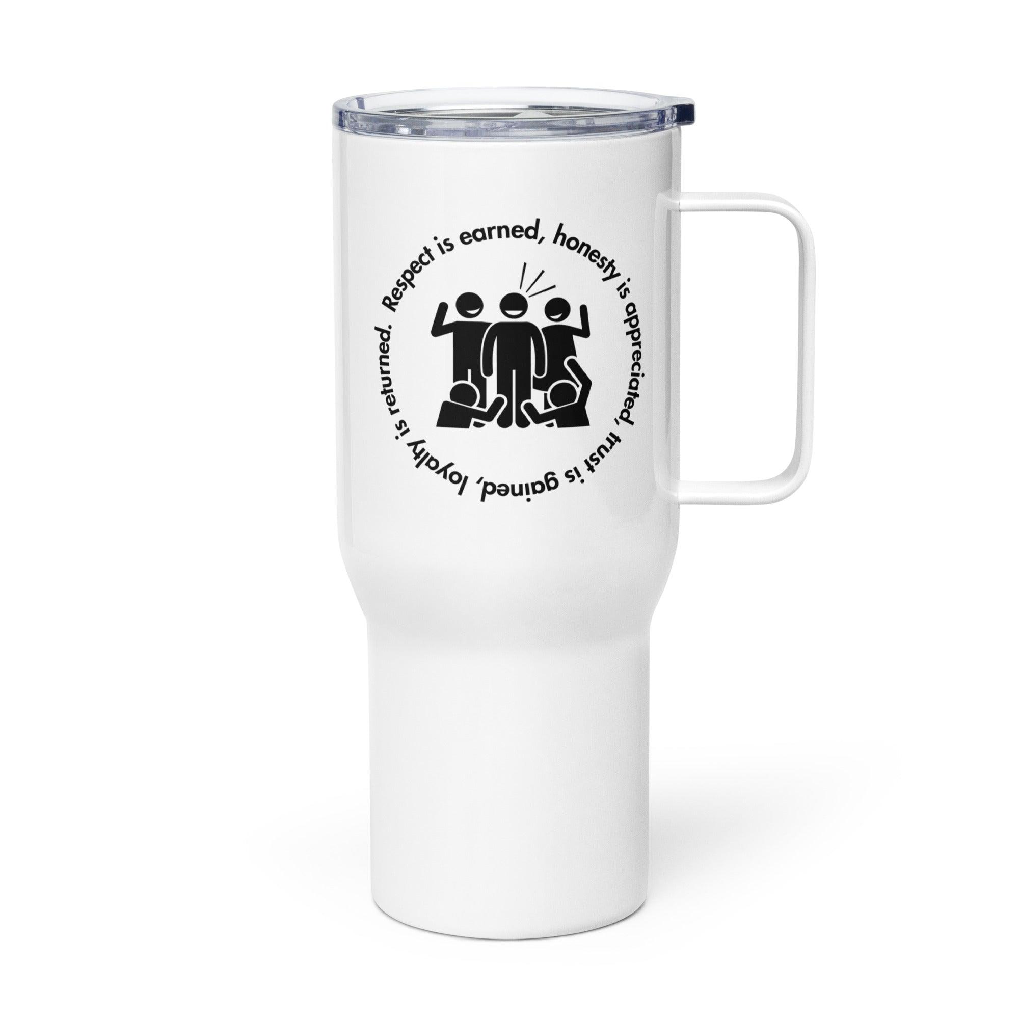 Printed Motivational Travel Mug with Monochrome Design - Inspire Cups