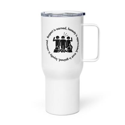 Printed Motivational Travel Mug with Monochrome Design - Inspire Cups