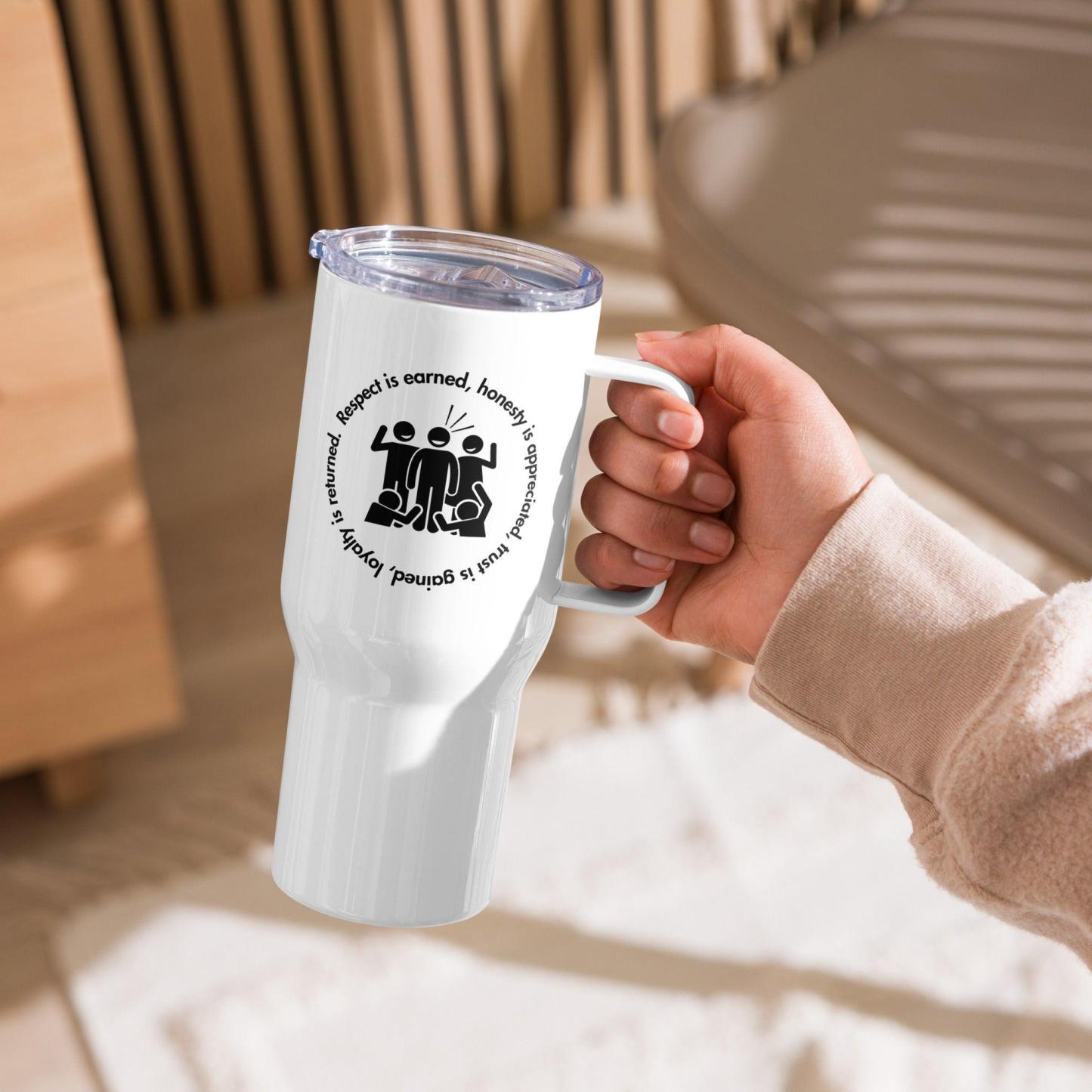 Printed Motivational Travel Mug with Monochrome Design - Inspire Cups
